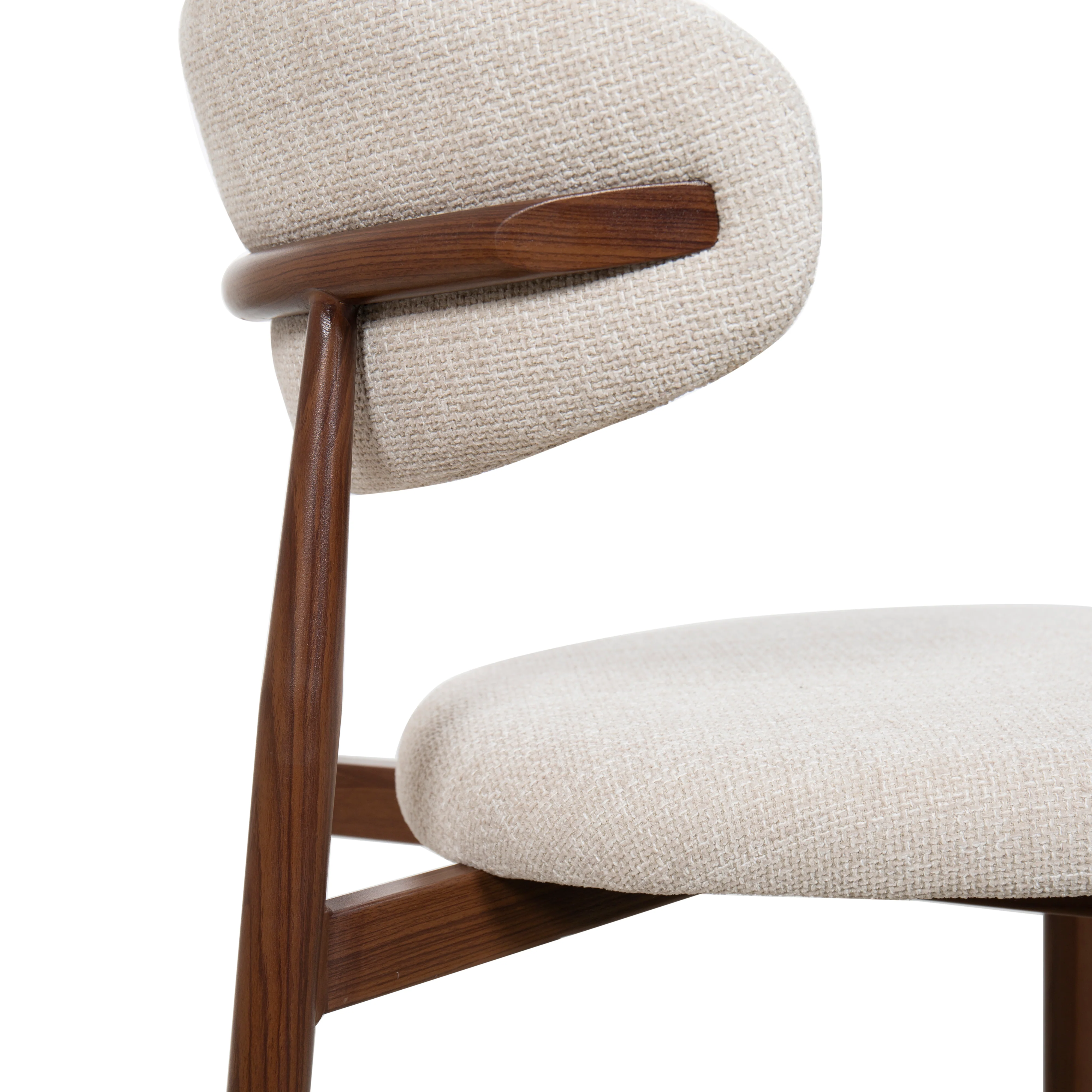Royce Side Chair W/ Walnut Metal Frame -Beige (2 Per Carton) - Image 7