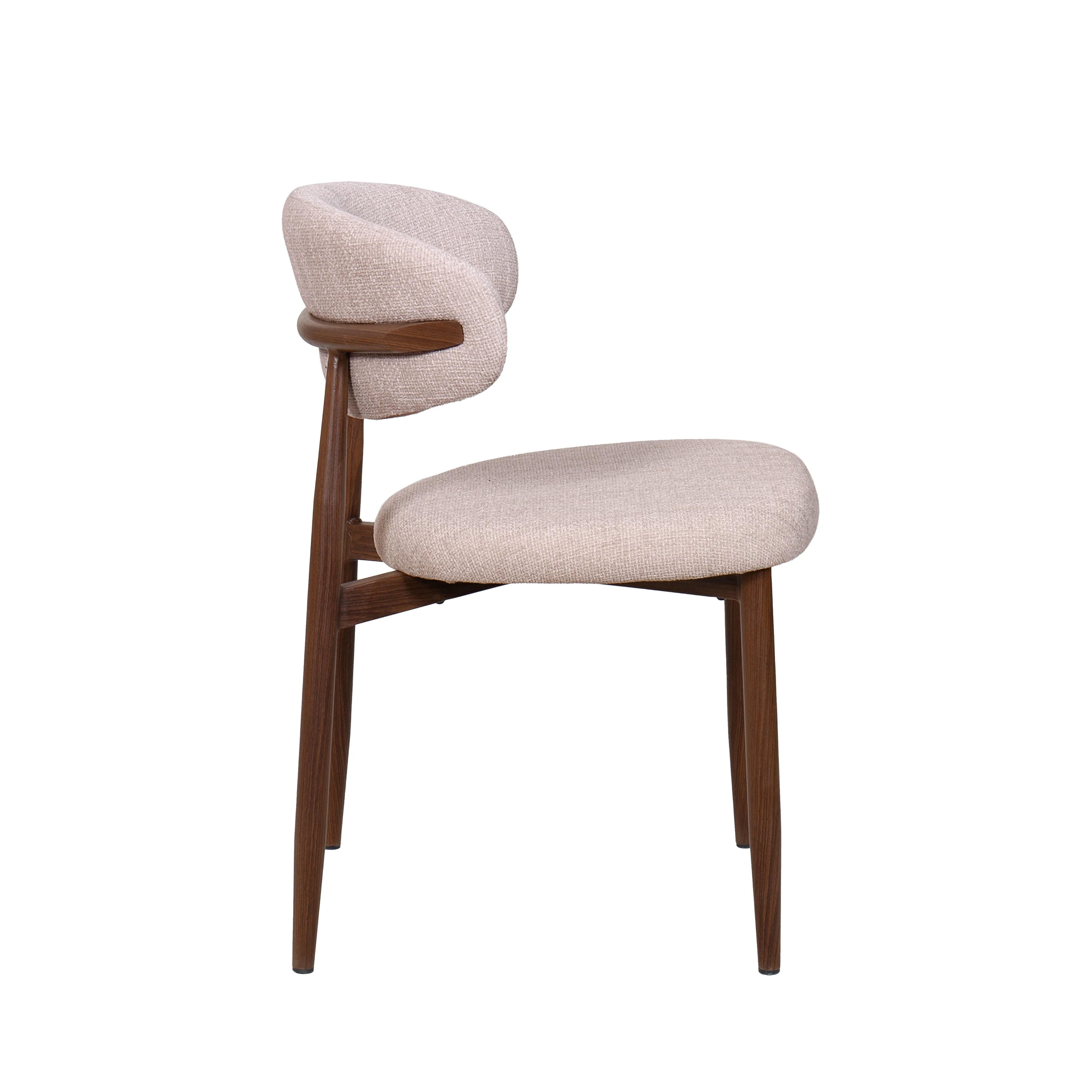 Royce Side Chair W/ Walnut Metal Frame -Toast (2 Per Carton) - Image 3
