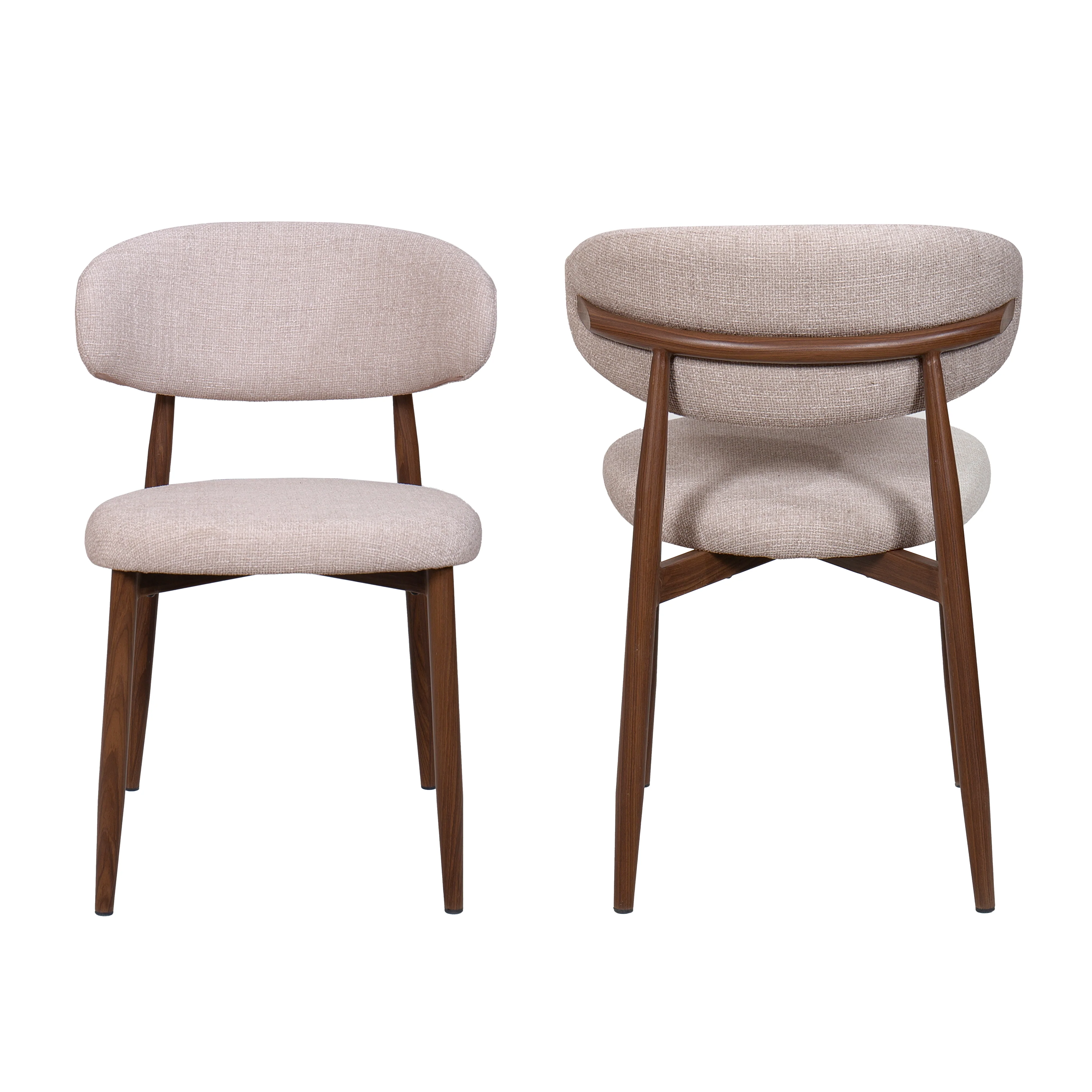 Royce Side Chair W/ Walnut Metal Frame -Toast (2 Per Carton) - Image 6