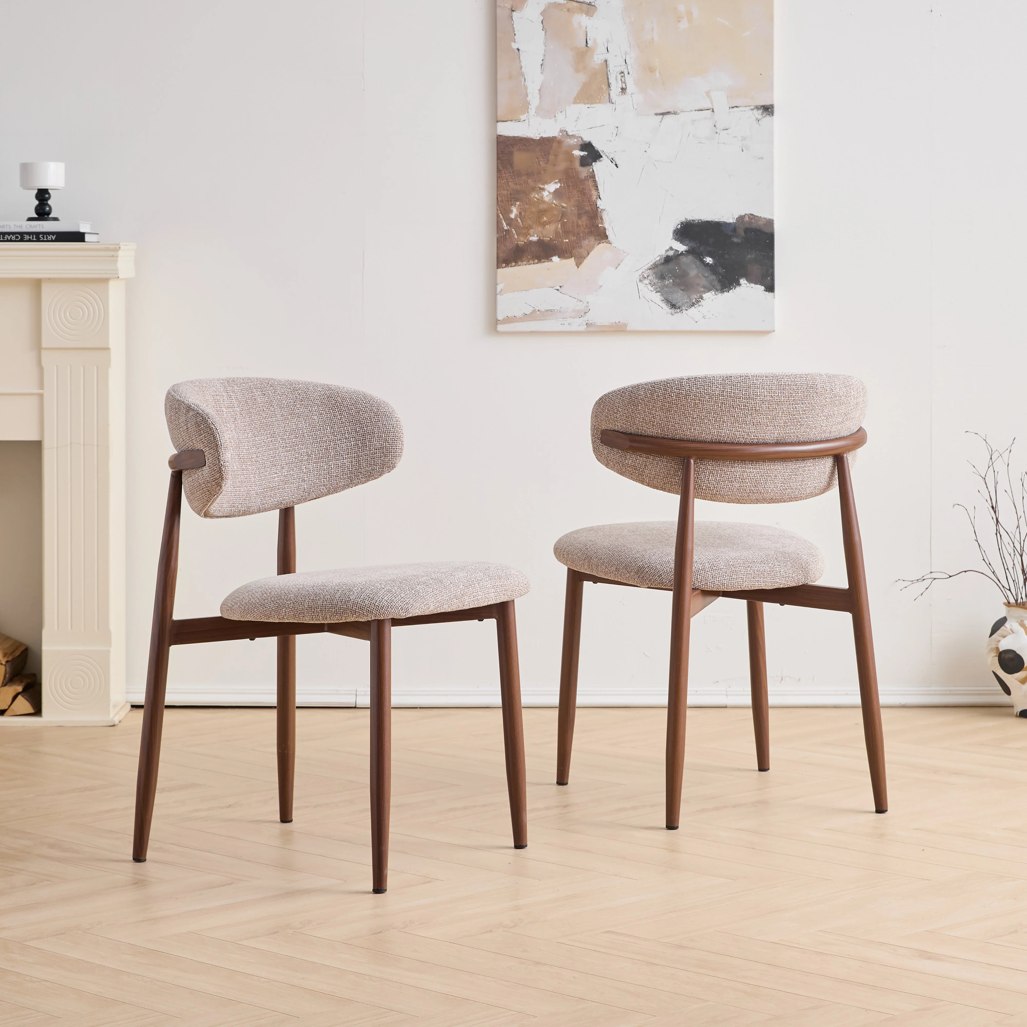 Royce Side Chair W/ Walnut Metal Frame -Toast (2 Per Carton) - Image 8