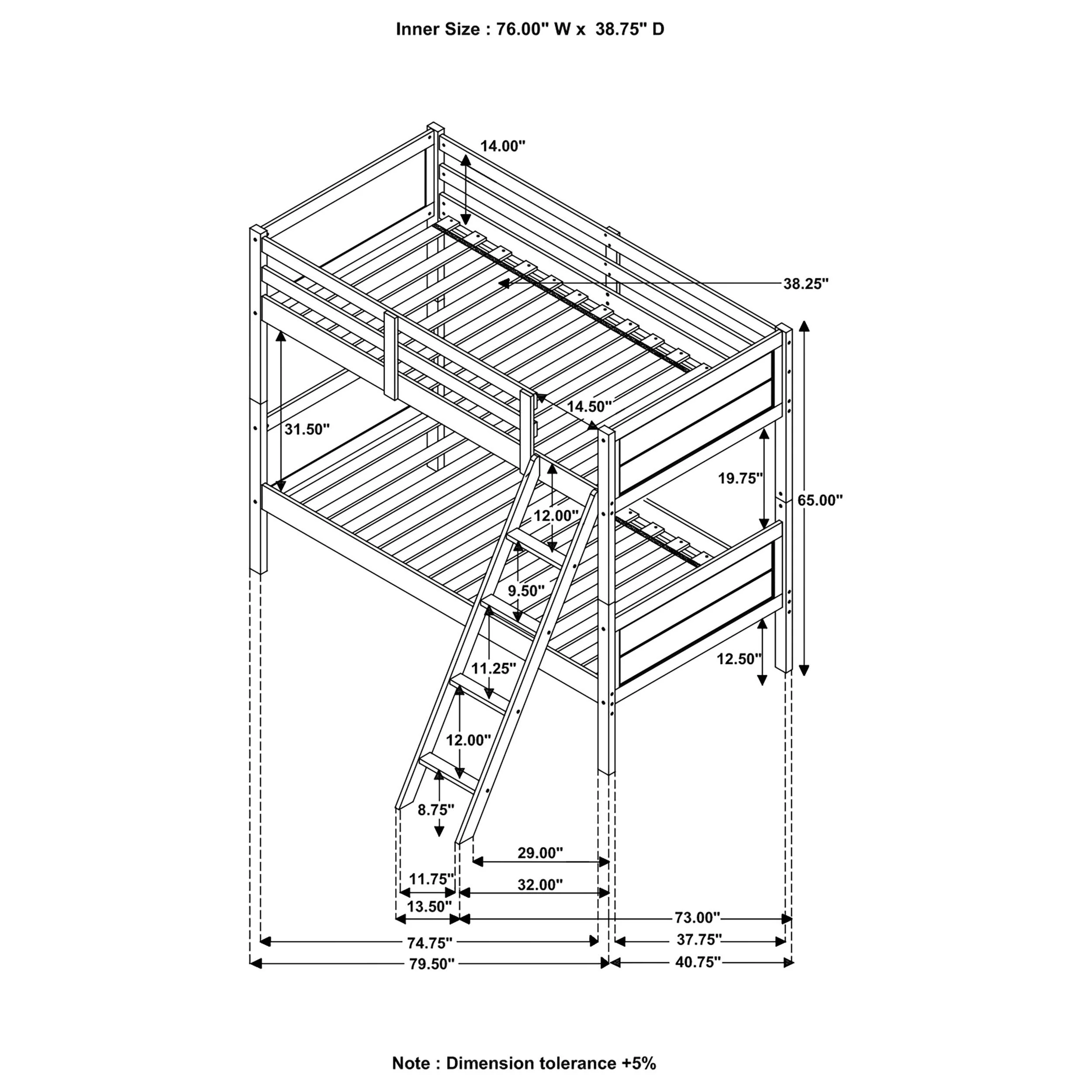 Ryder Bunk Bed with Mattress - Image 4