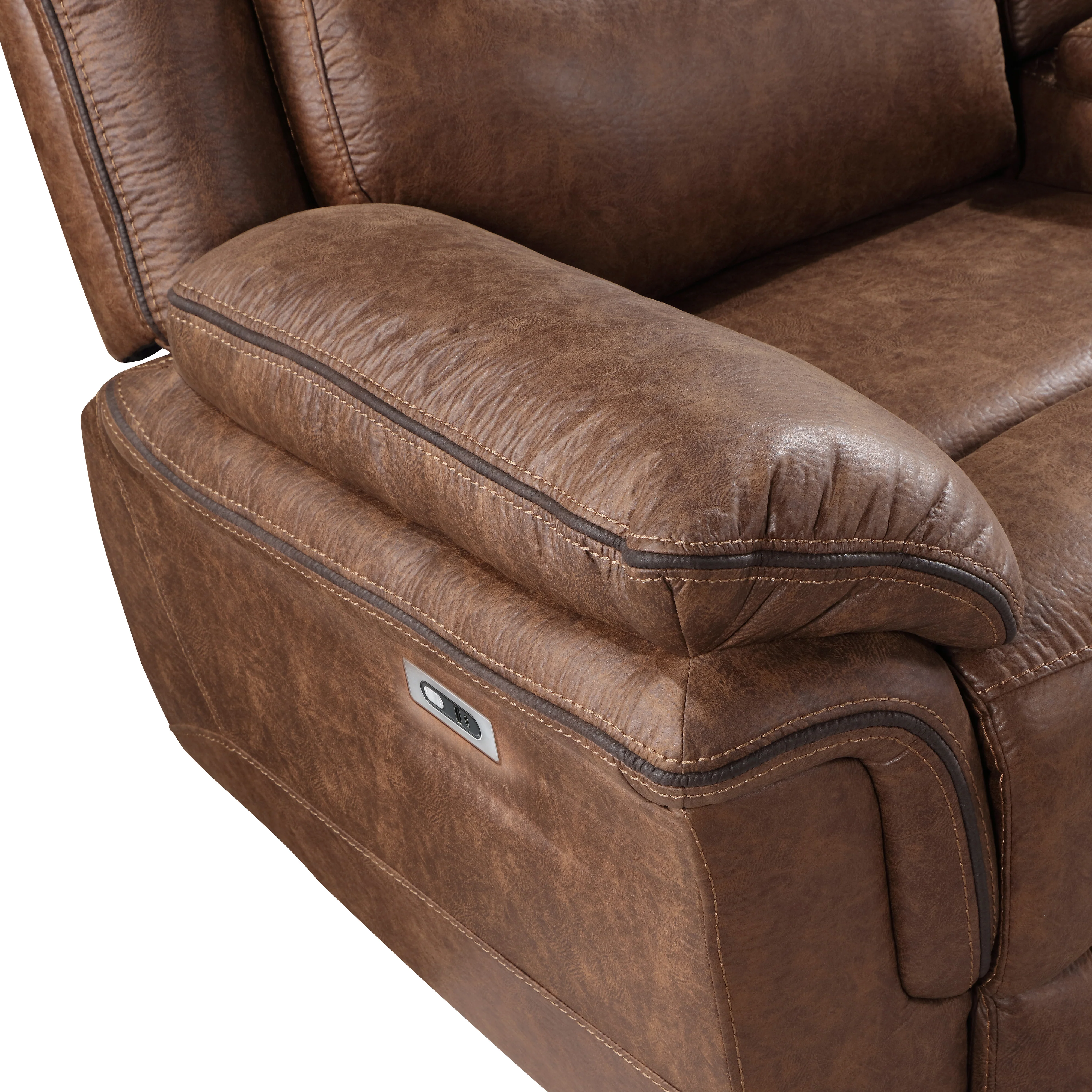 Ryland Console Loveseat W/Pwr Fr--Brown - Image 3