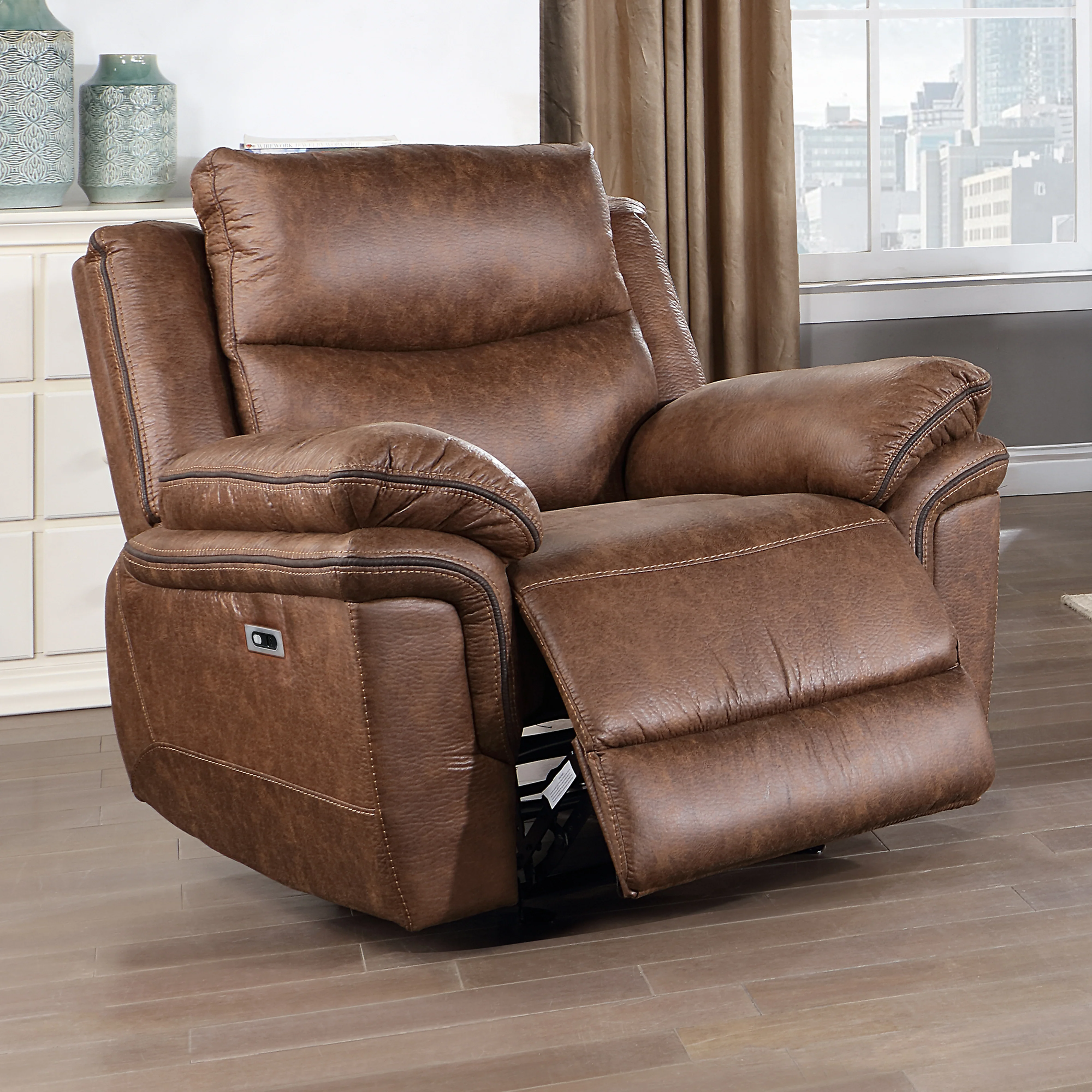 Ryland Glider Recliner W/Pwr Fr- Brown - Image 7