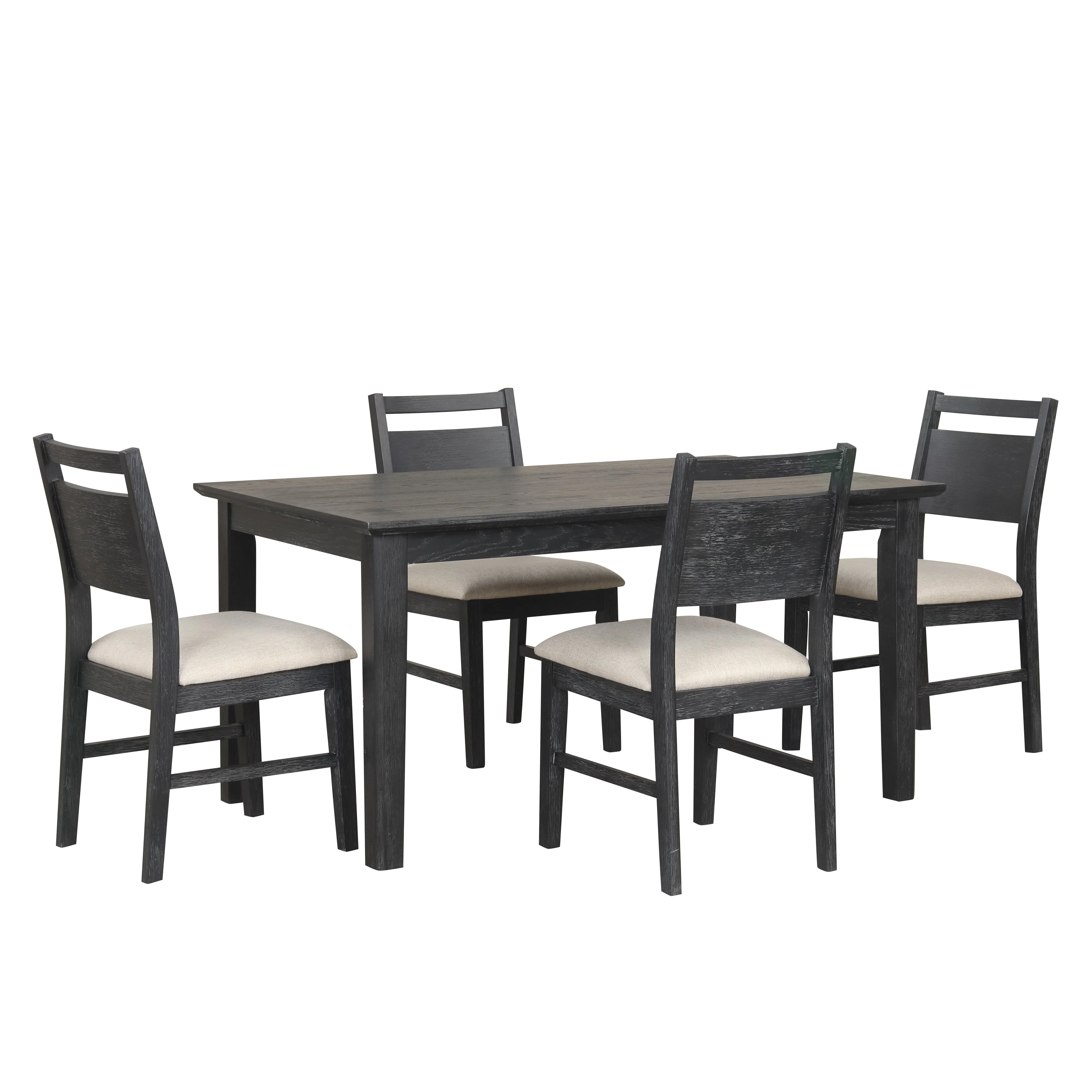Sable Crest 5 Piece Rectangle Dining Table & 4 Chairs-Black - Image 2