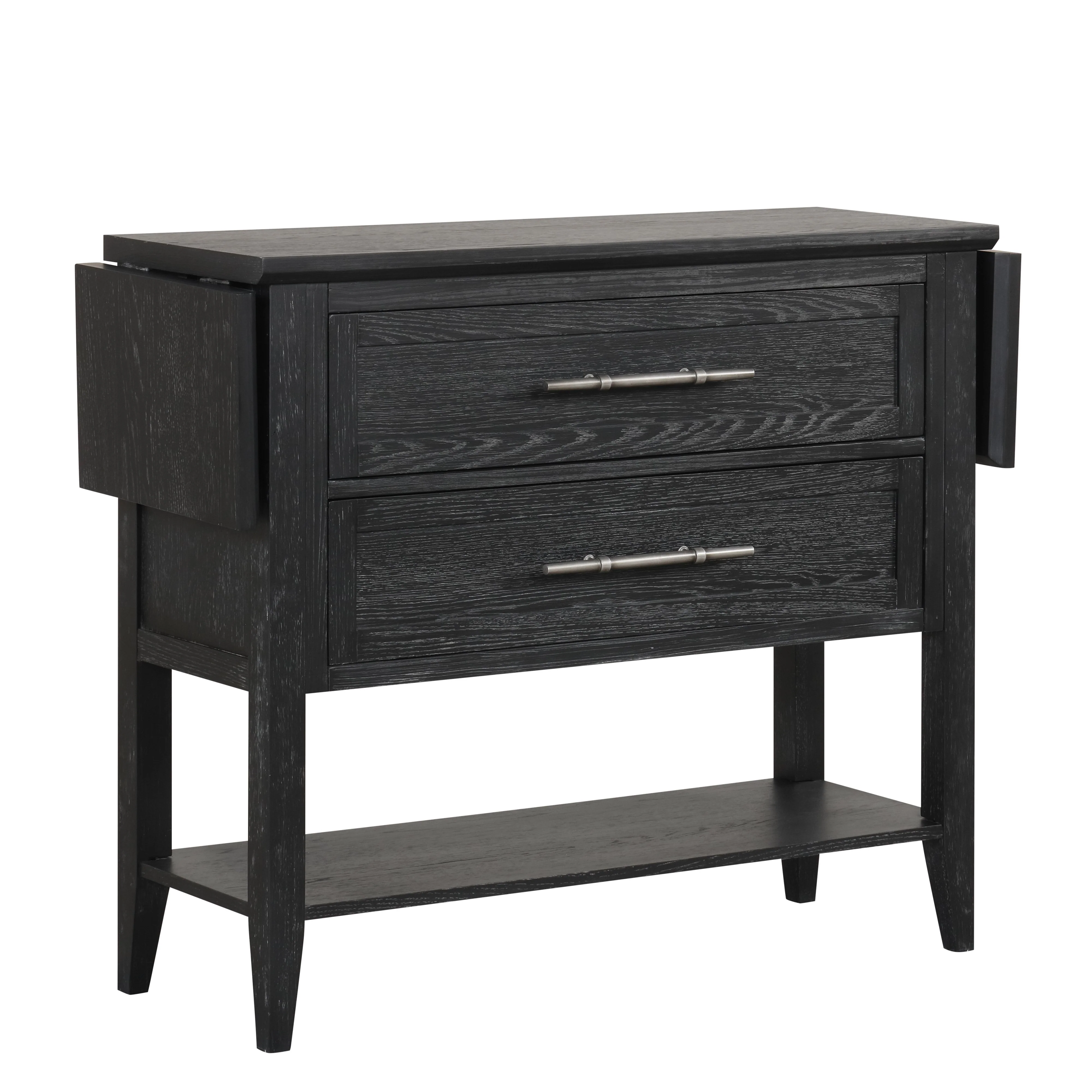 Sable Crest Drop Leaf Server-Black - Image 2