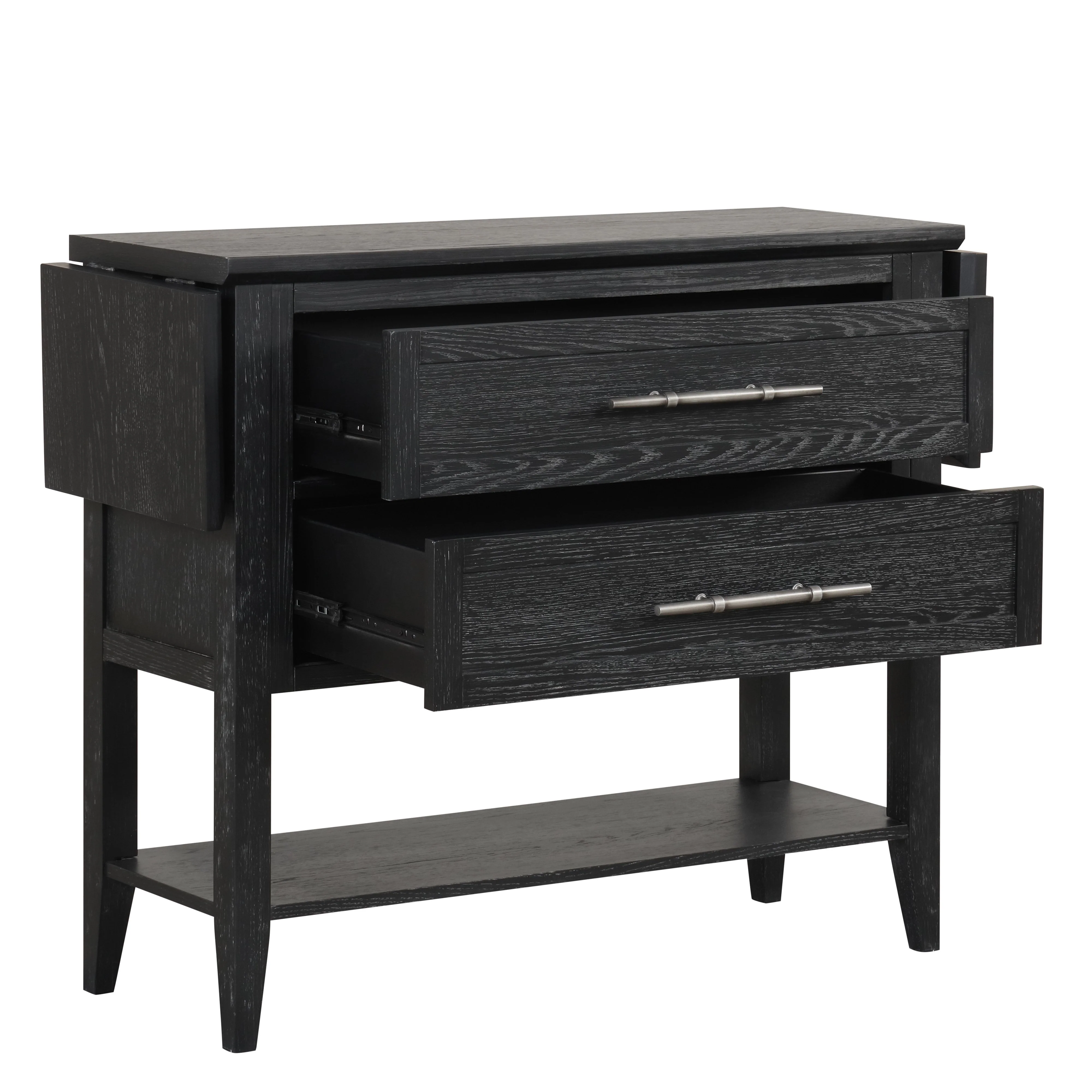 Sable Crest Drop Leaf Server-Black - Image 6