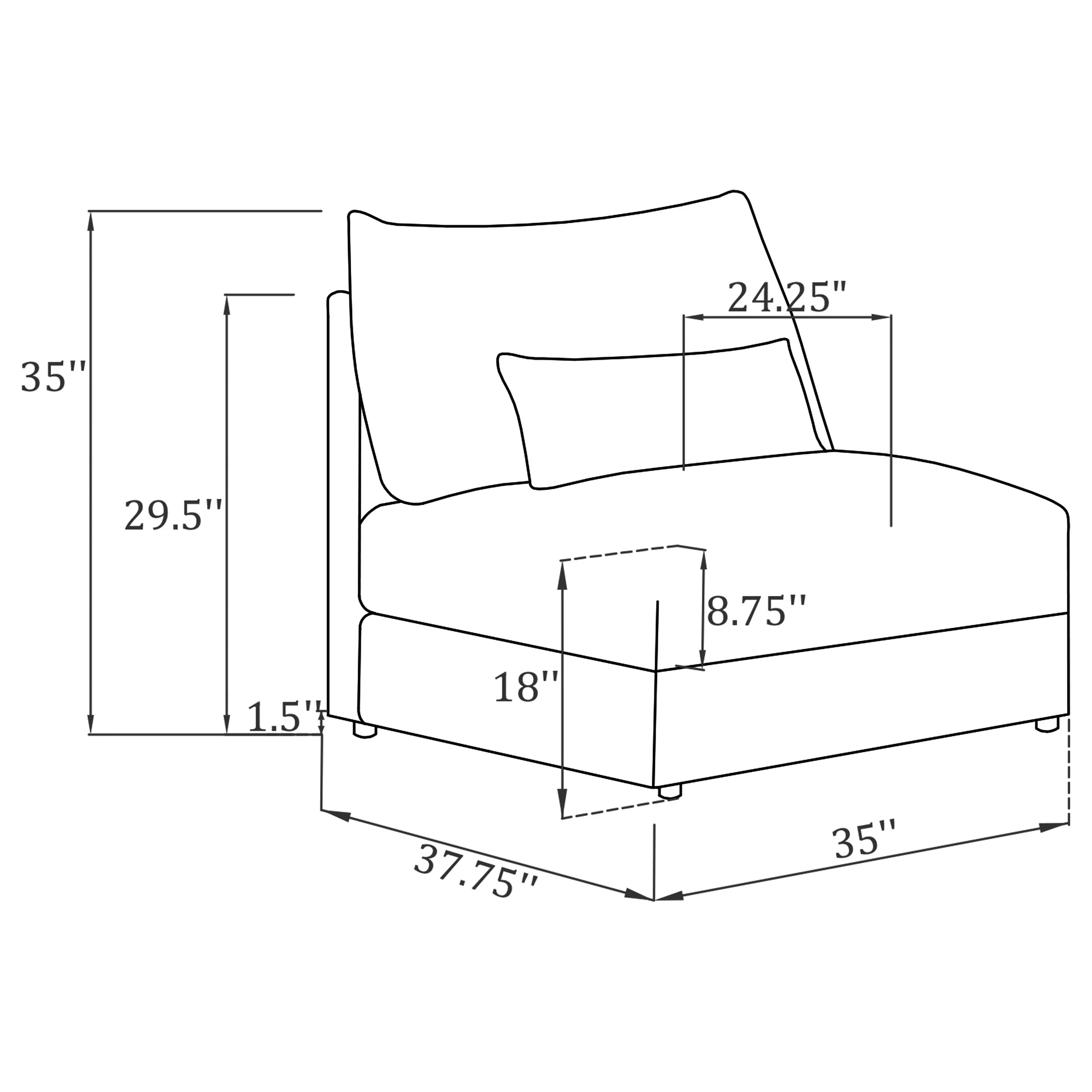 Sasha Armless Chair - Image 15