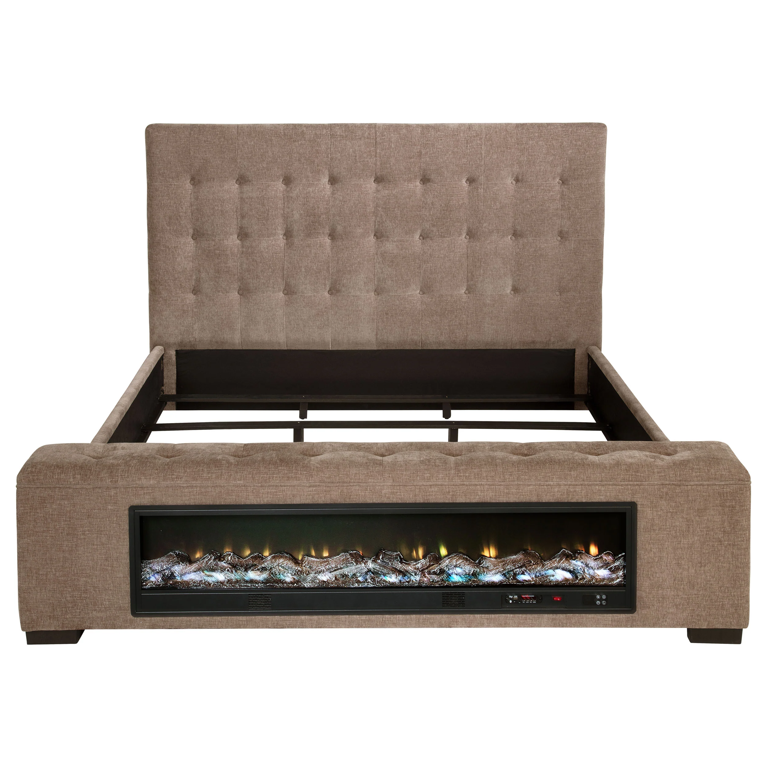 Senna Panel Bed with Bluetooth Speaker and Flame Visualizer - Image 28