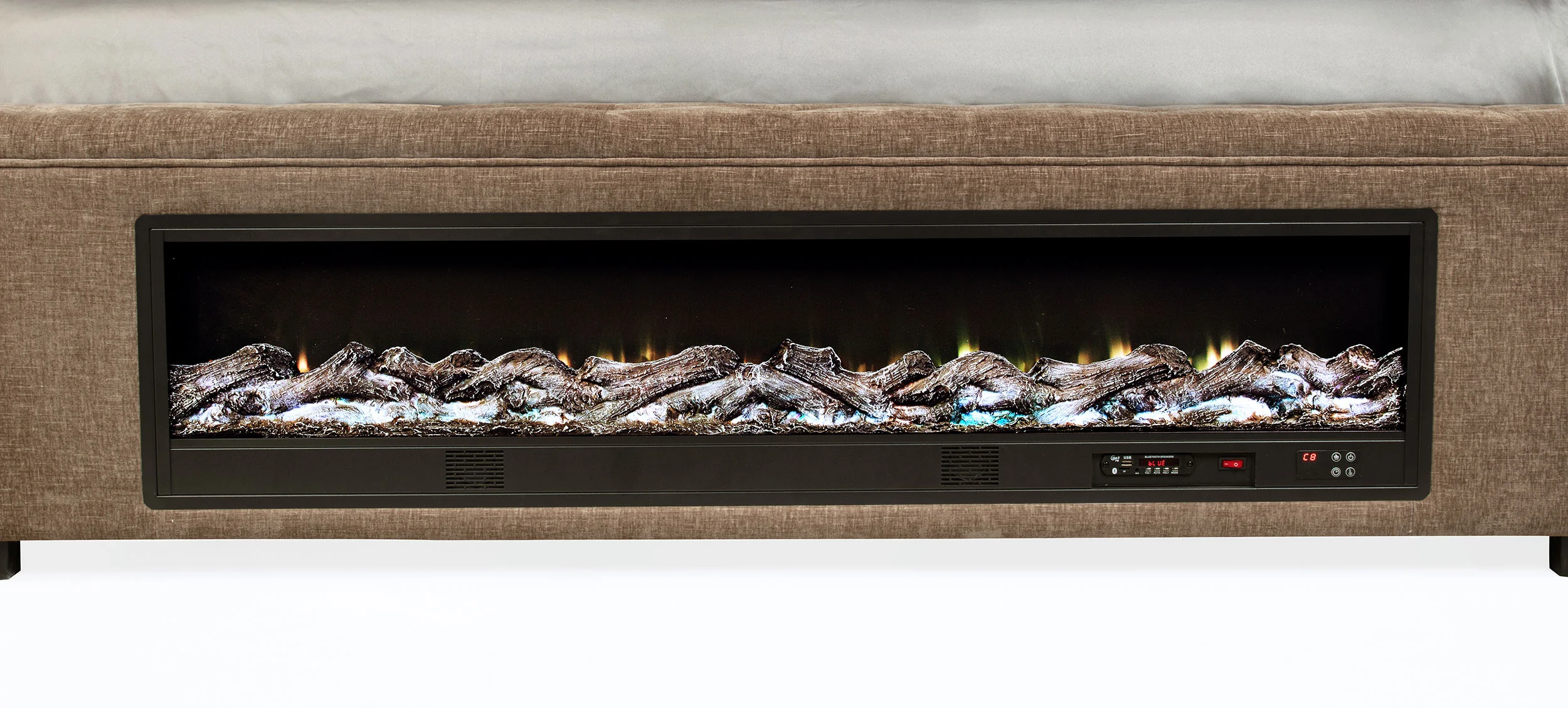 Senna Panel Bed with Bluetooth Speaker and Flame Visualizer - Image 32