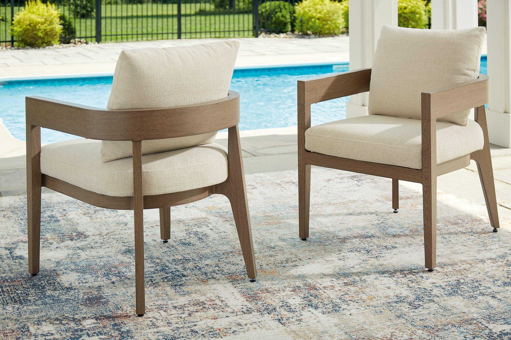 Serene Bay Outdoor Dining Arm Chair with Cushion (Set of 2) - Image 2