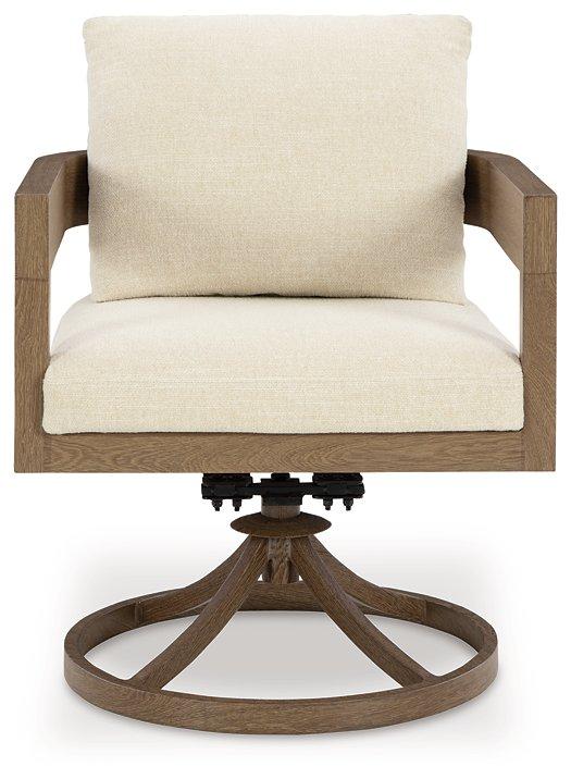 Serene Bay Outdoor Swivel Dining Chair with Cushion (Set of 2) - Image 4