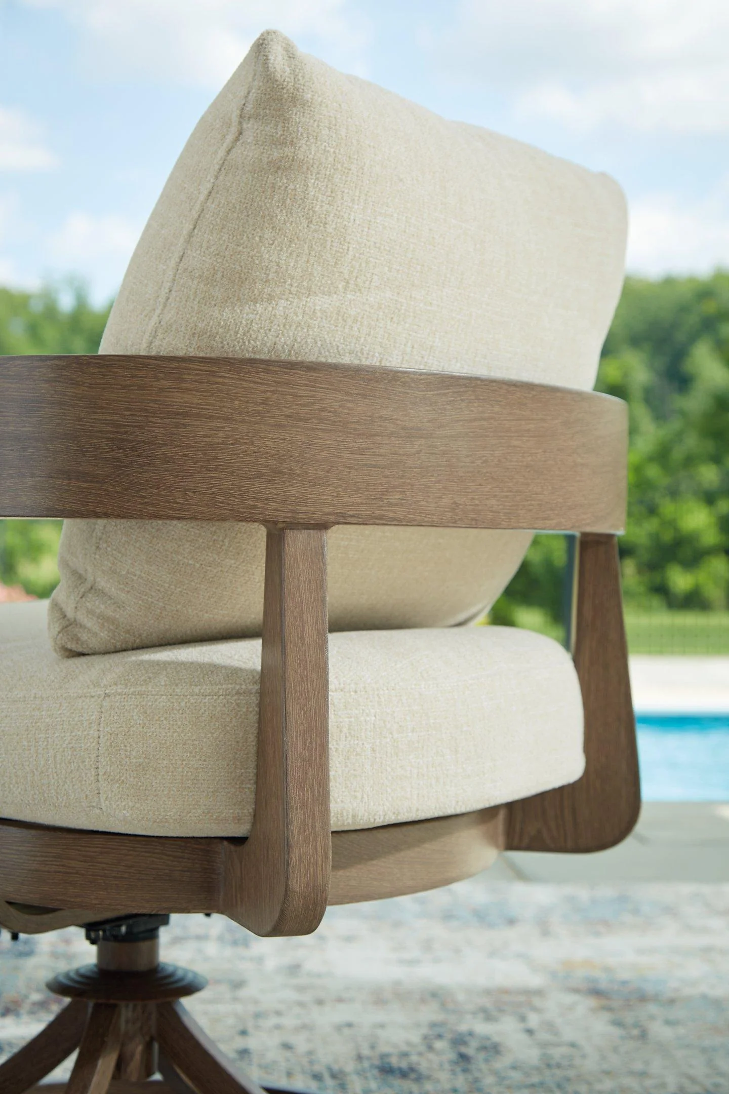 Serene Bay Outdoor Swivel Dining Chair with Cushion (Set of 2) - Image 8
