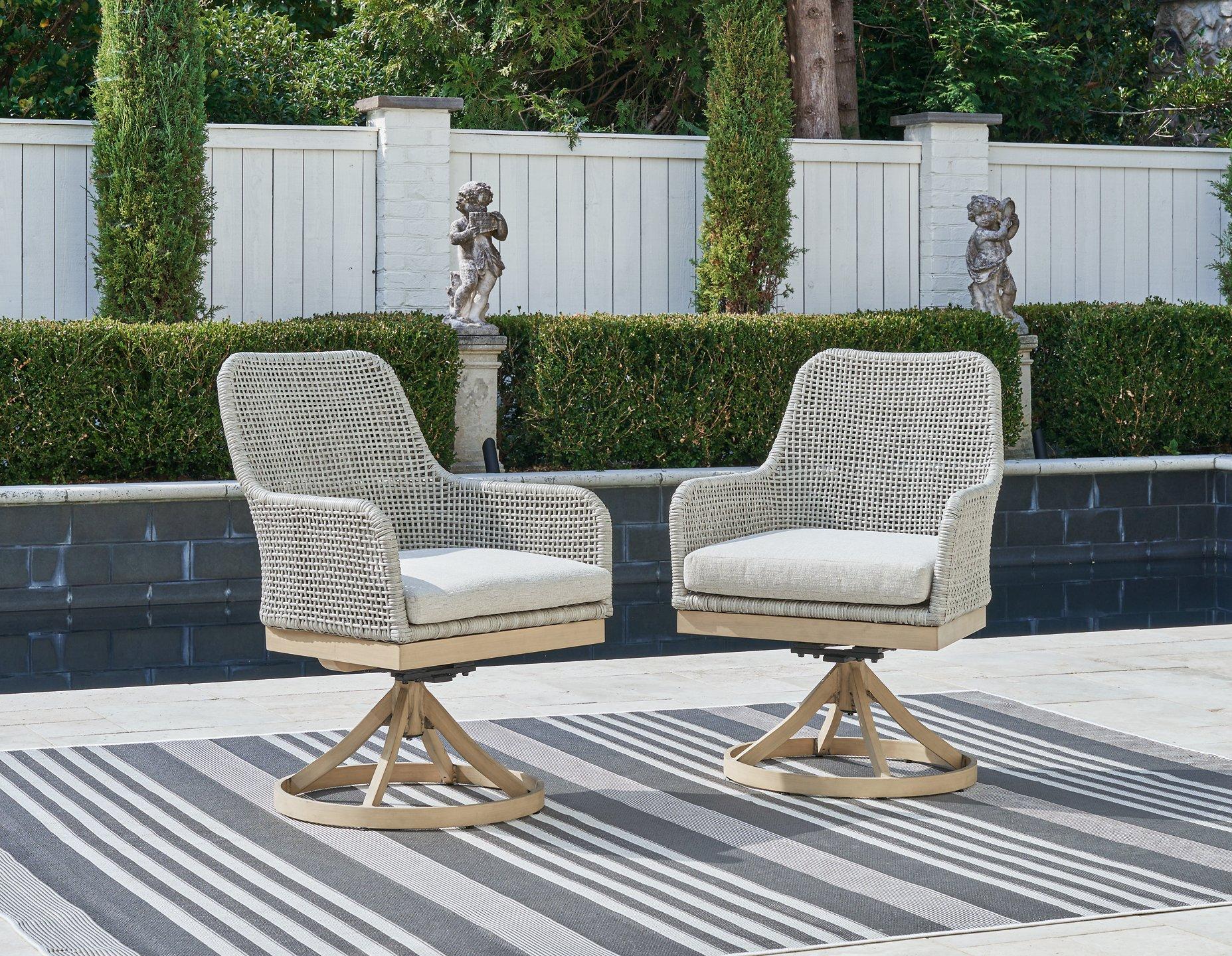 Seton Creek Outdoor Swivel Dining Chair (Set of 2) - Image 2
