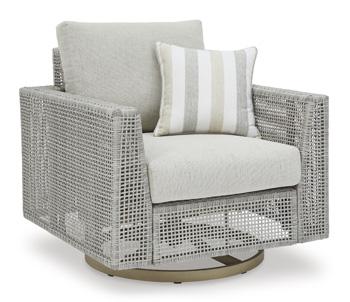Seton Creek Outdoor Swivel Lounge with Cushion - Image 3
