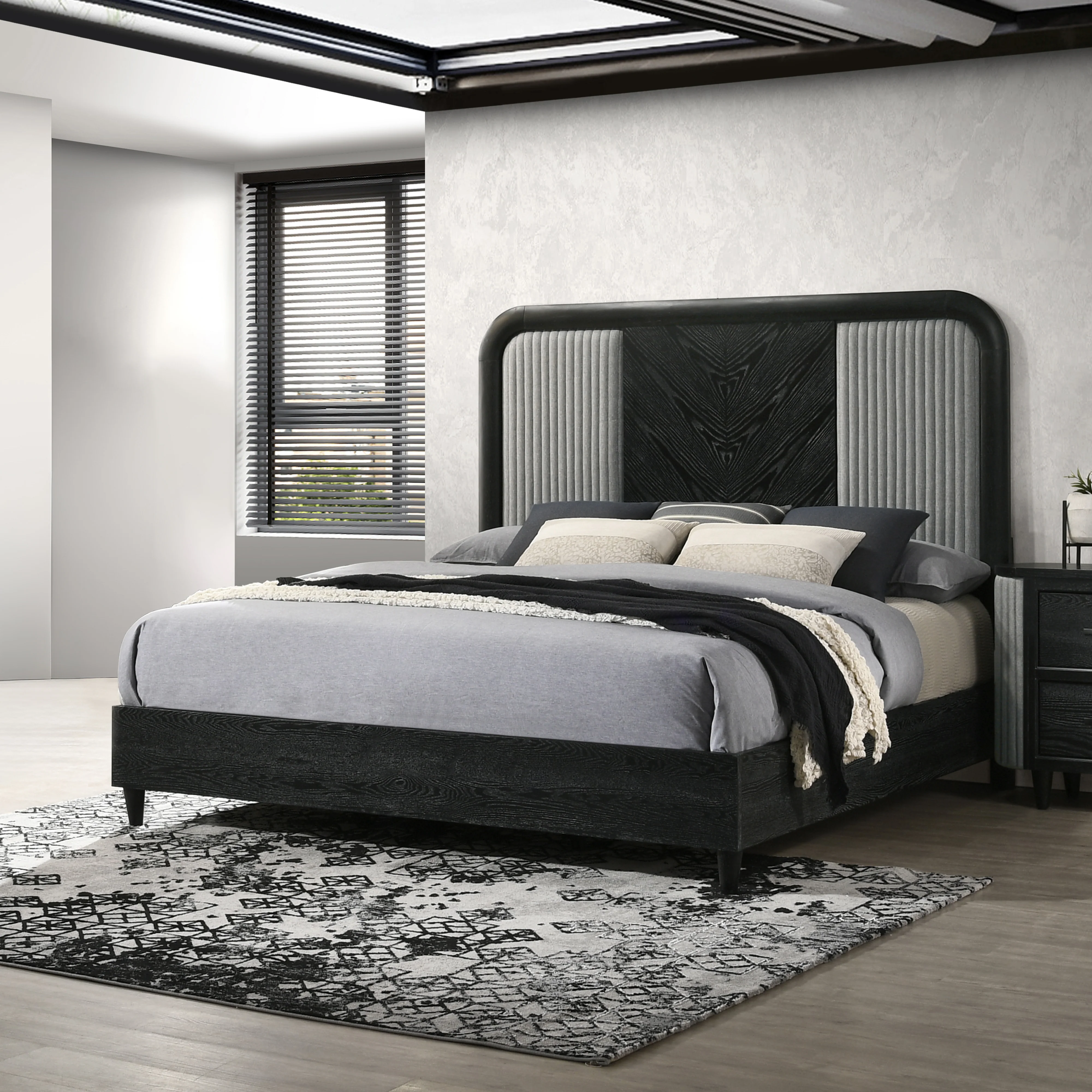 Skyline 6/6-6/0 Ek/Wk Headboard, Footboard & Slat Kit-Onyx - Image 6