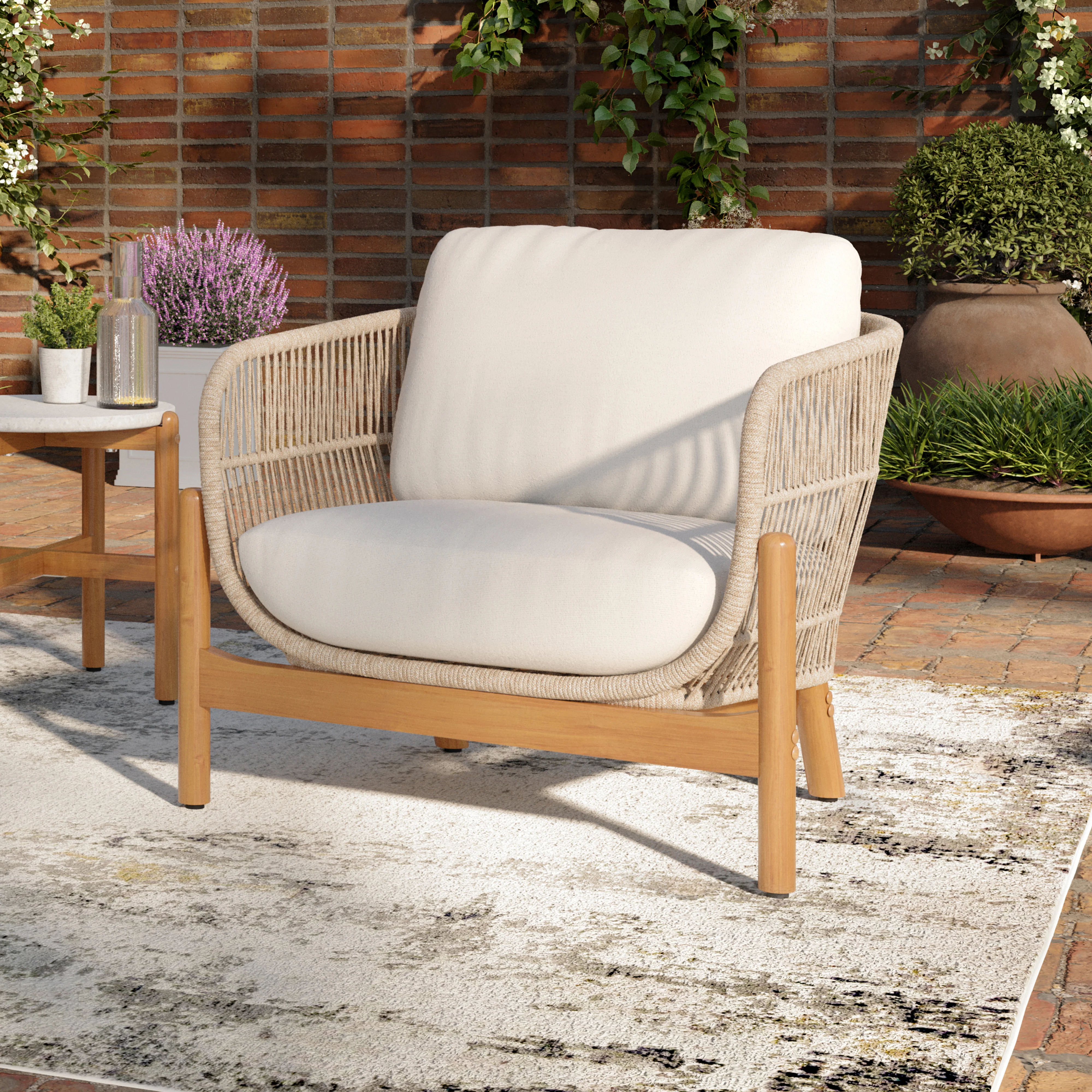Solstice Rope Club Chair-Linen Beige - Image 4