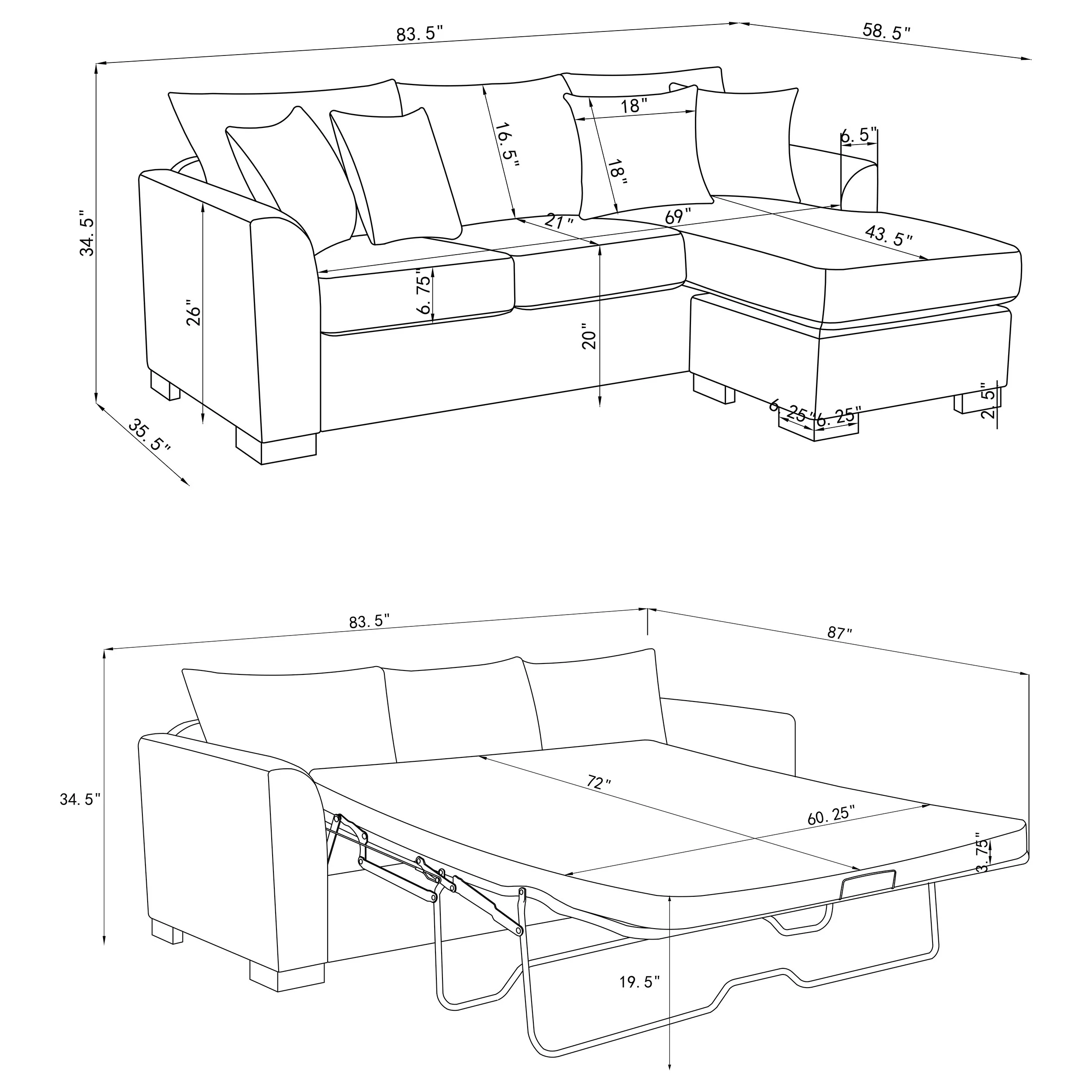 Storey Fold-Out Sleeper Sectional Sofa - Image 38