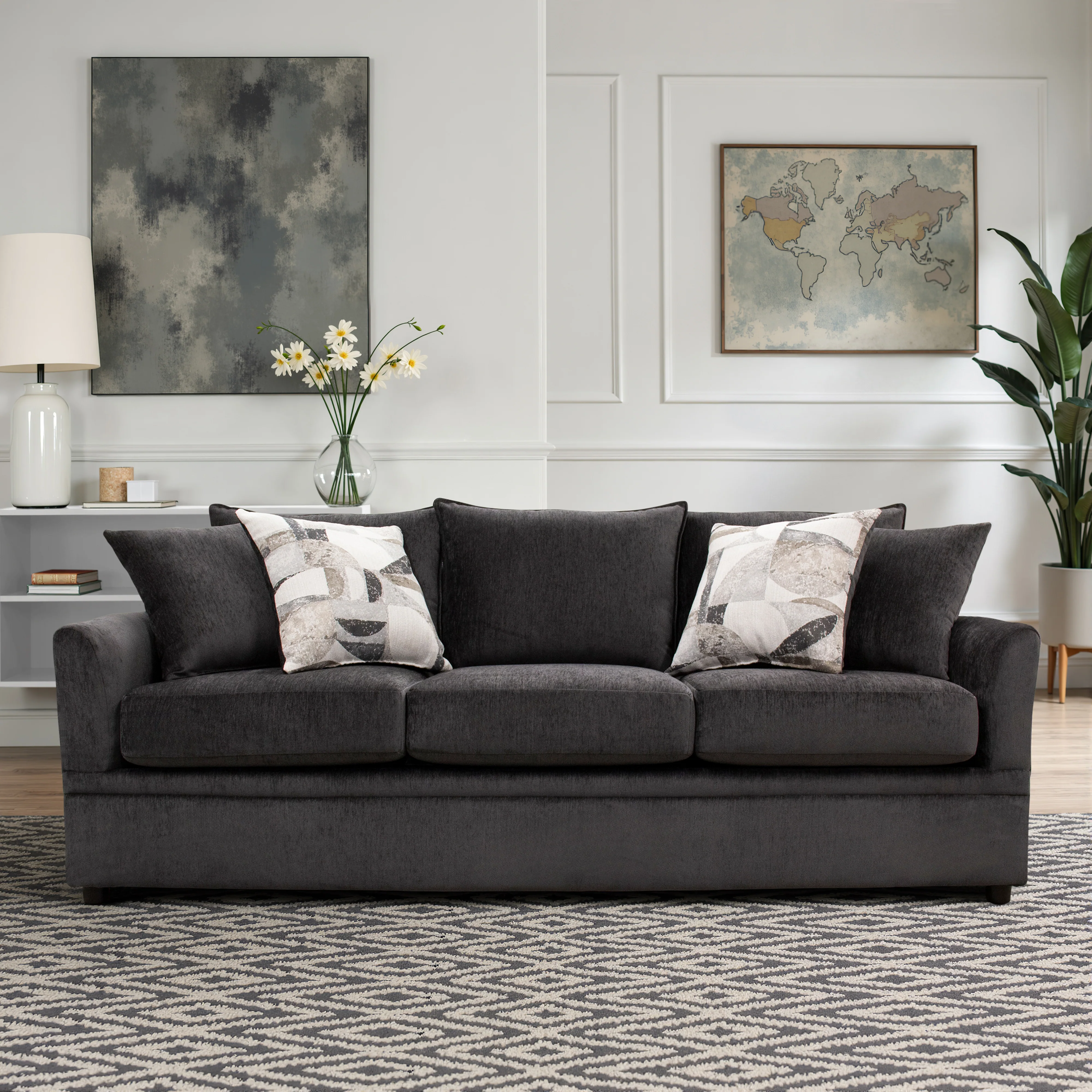 Sylvie Sofa W/4 Accent Pillows-Lush Mink Gray - Image 6