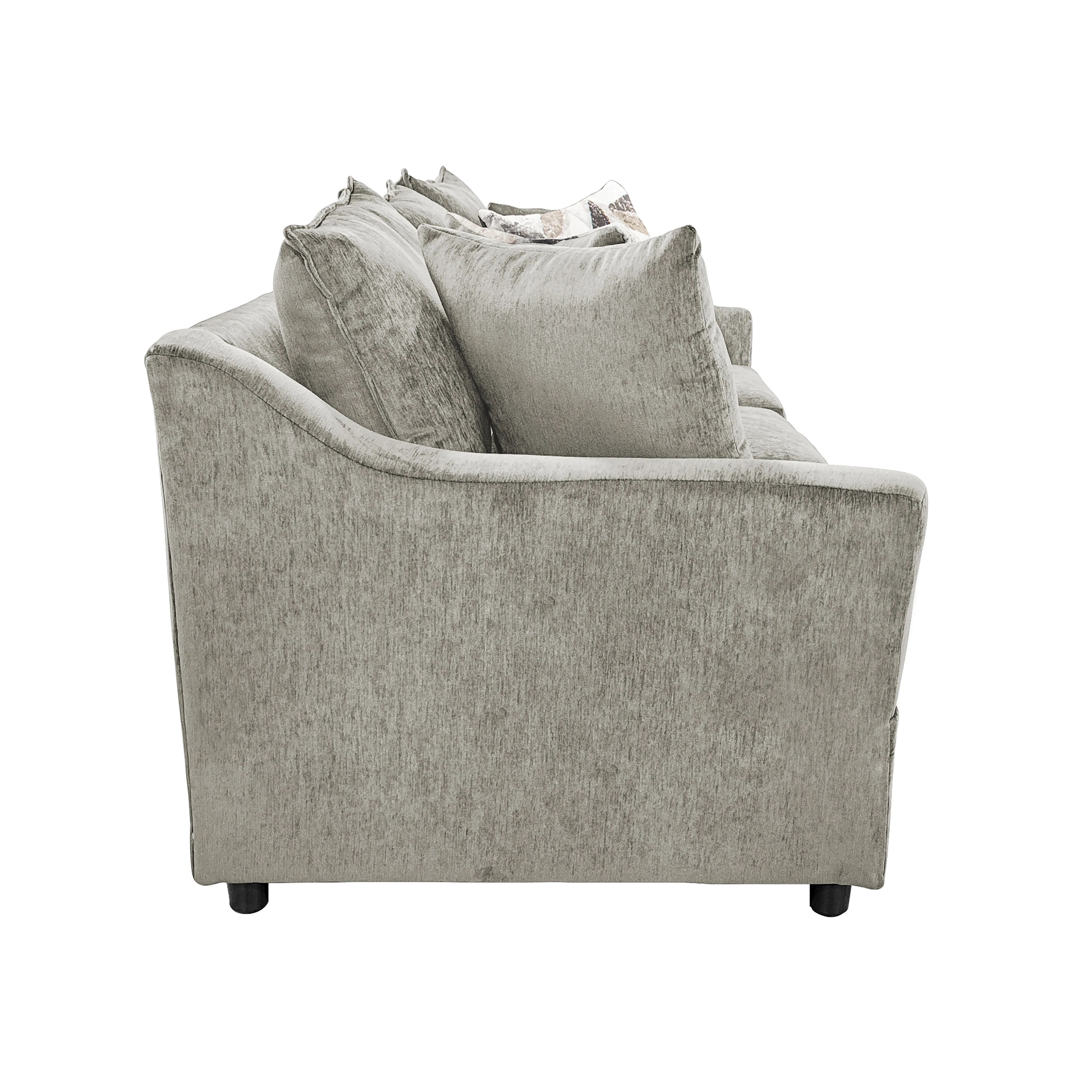 Sylvie Sofa W/4 Accent Pillows-Lush Silver Gray - Image 3