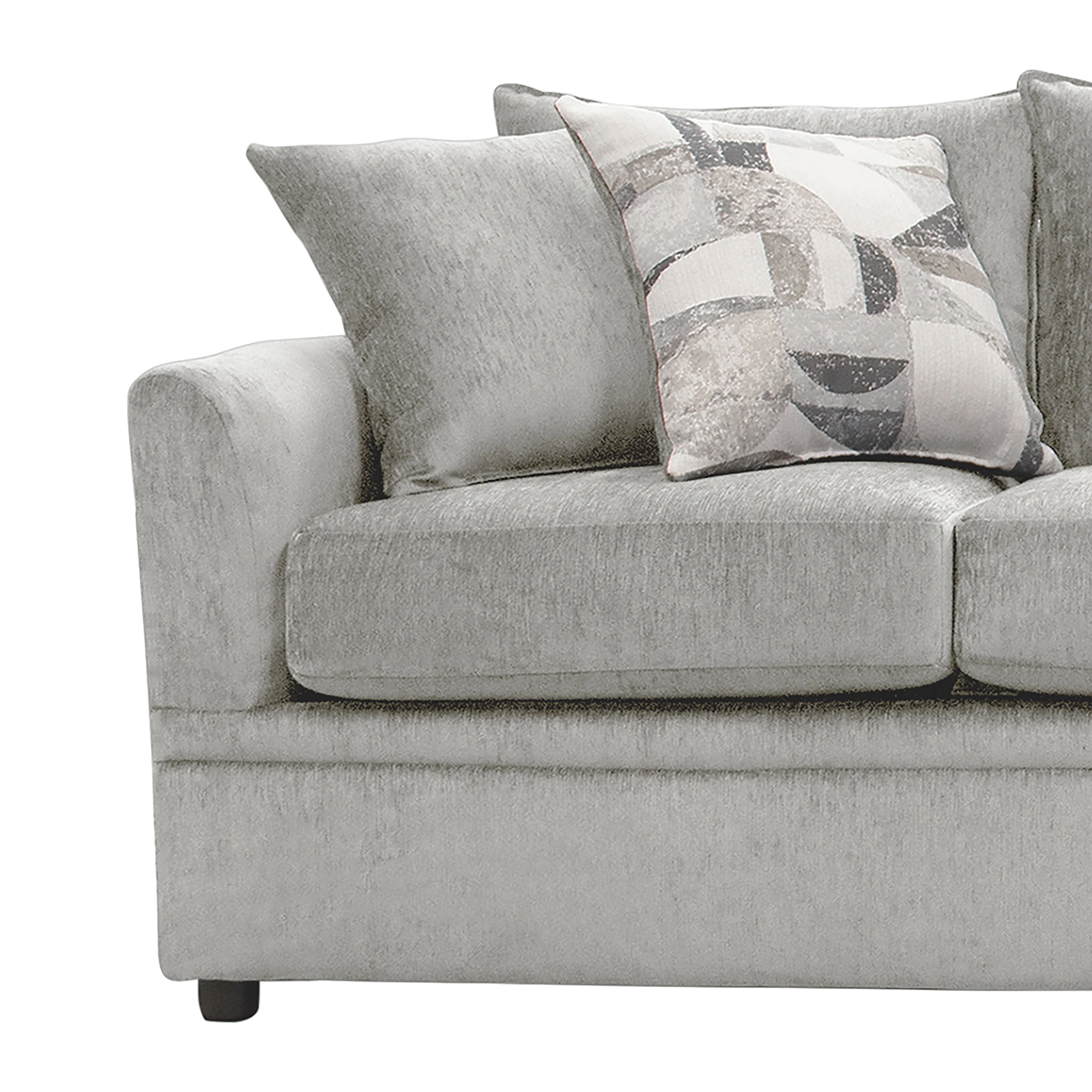 Sylvie Sofa W/4 Accent Pillows-Lush Silver Gray - Image 5