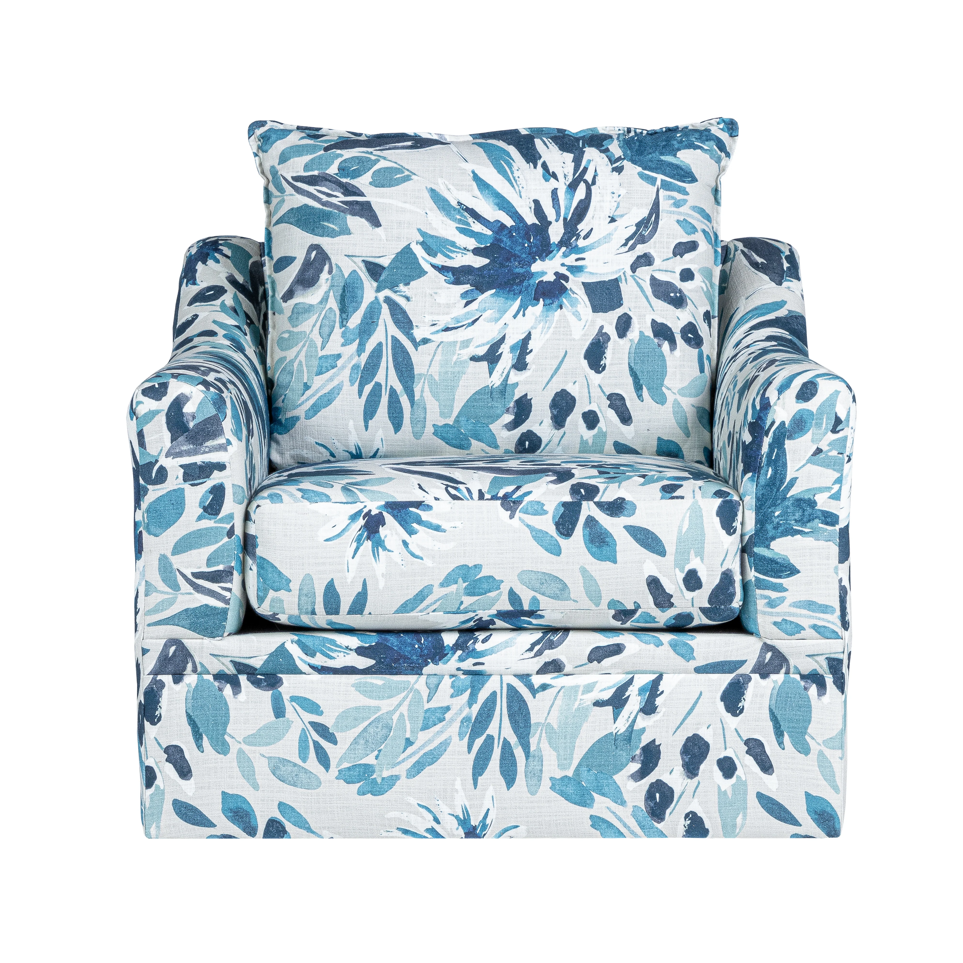 Sylvie Swivel Chair-Blue And White Print - Image 2