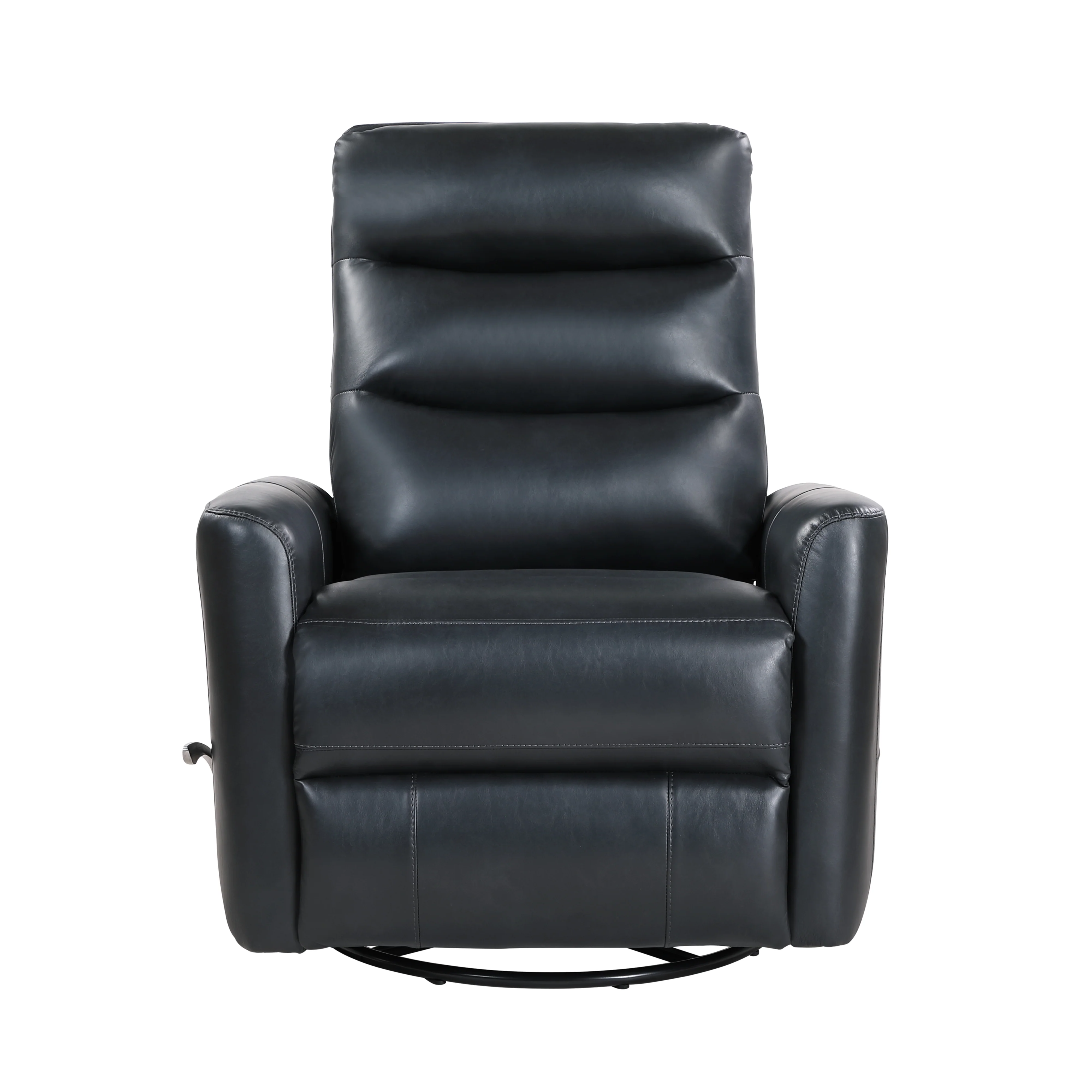 Takami Swivel Recliner-Black Vegan Leather - Image 2