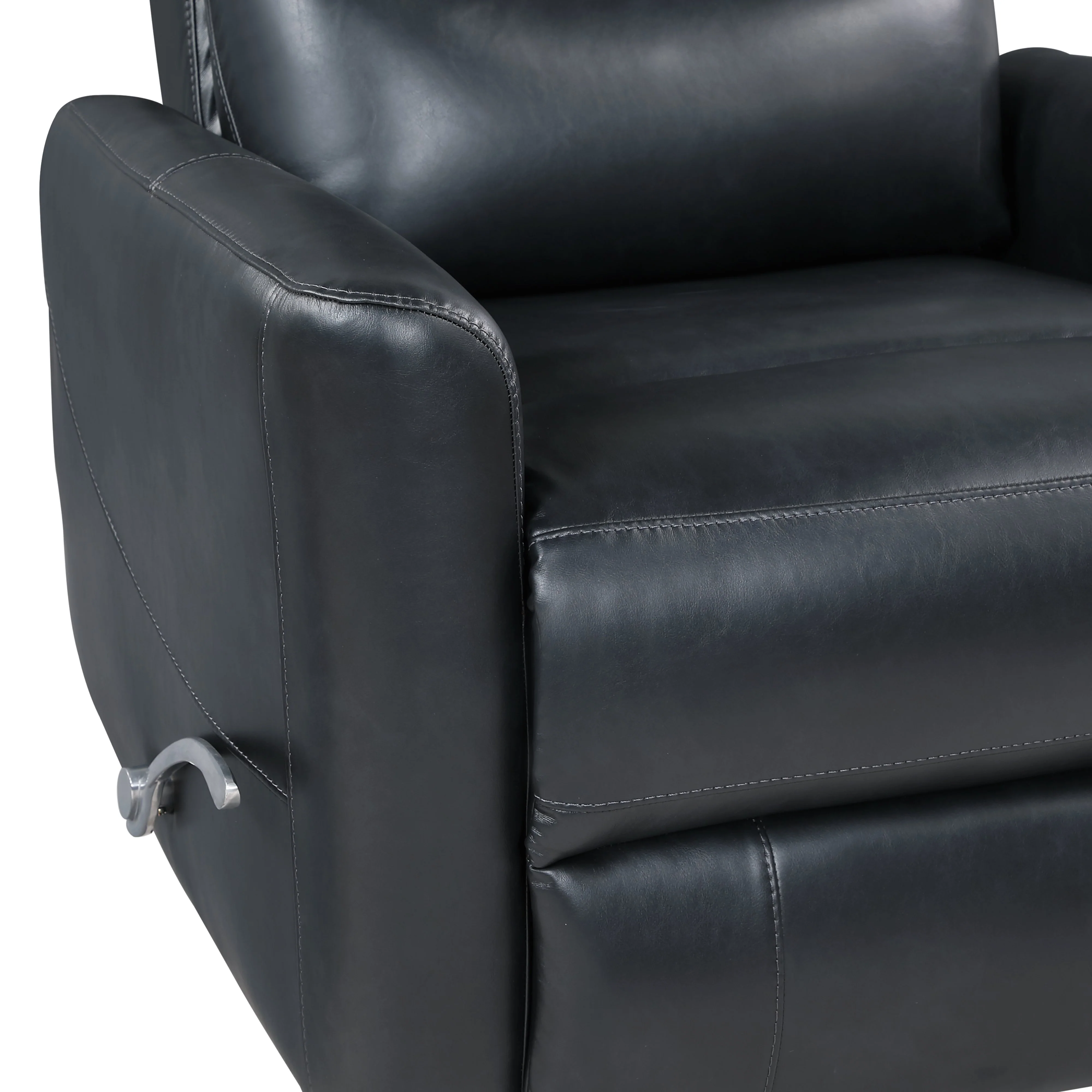 Takami Swivel Recliner-Black Vegan Leather - Image 6