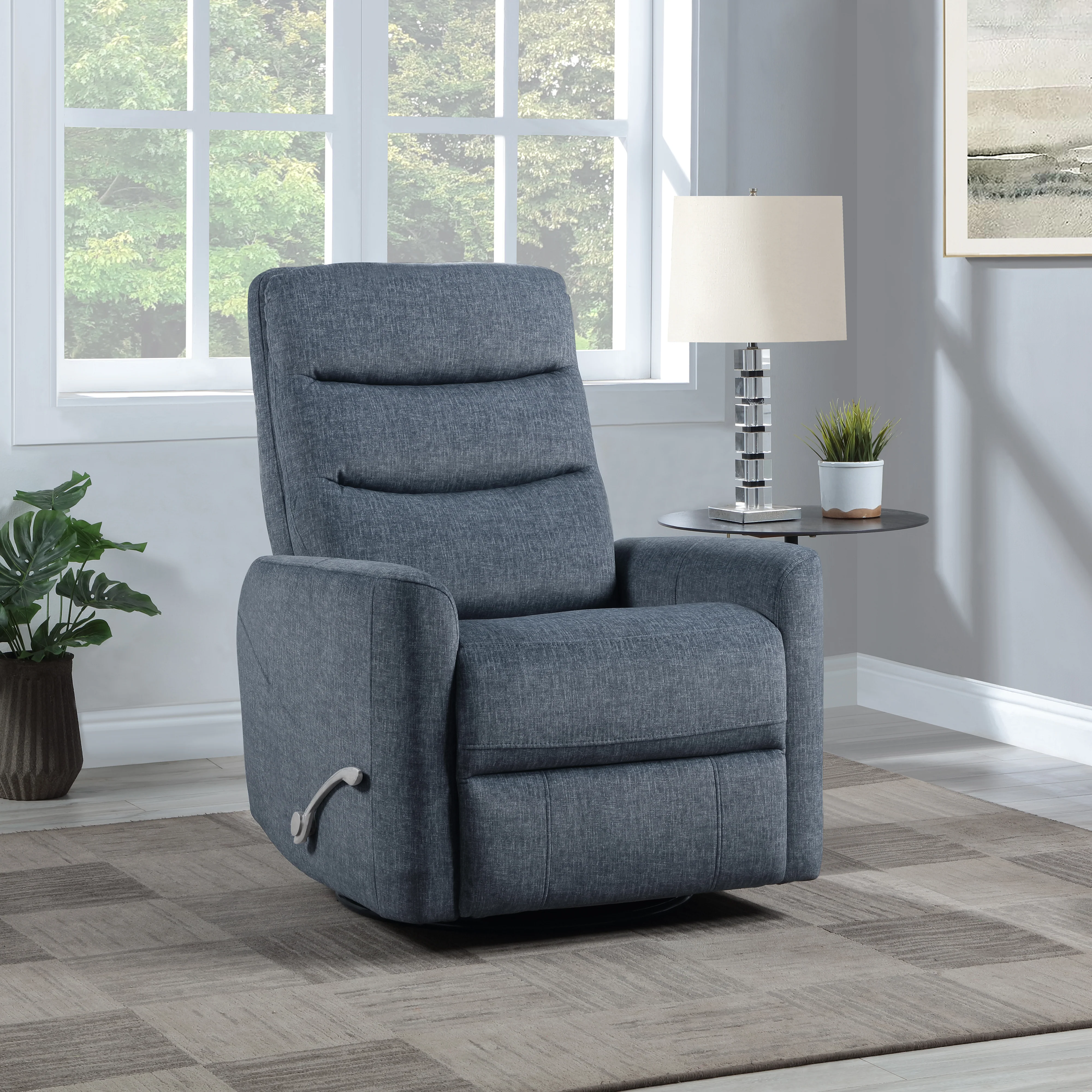 Takami Swivel Recliner-Blue Poly - Image 7