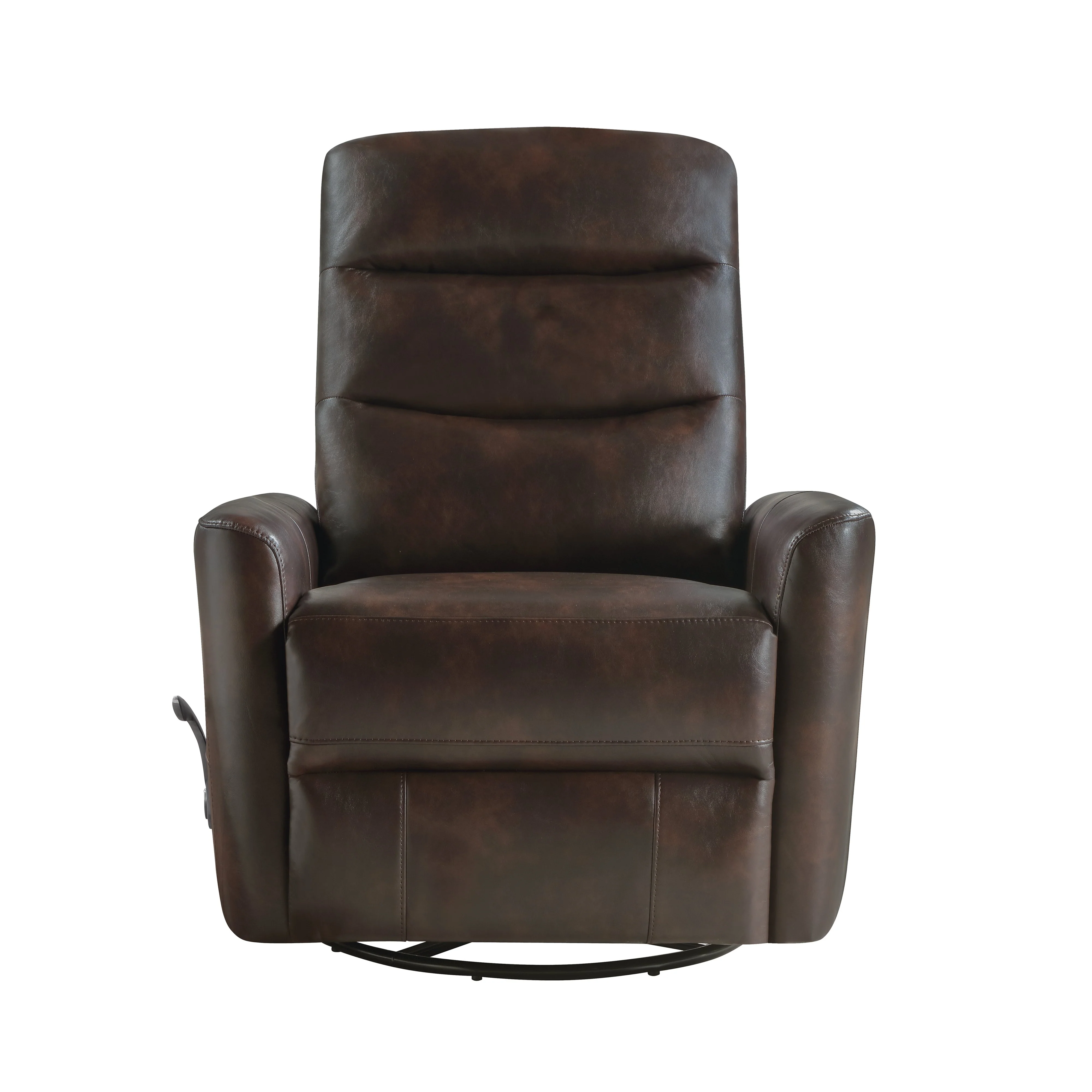 Takami Swivel Recliner-Brown Vegan Leather - Image 2
