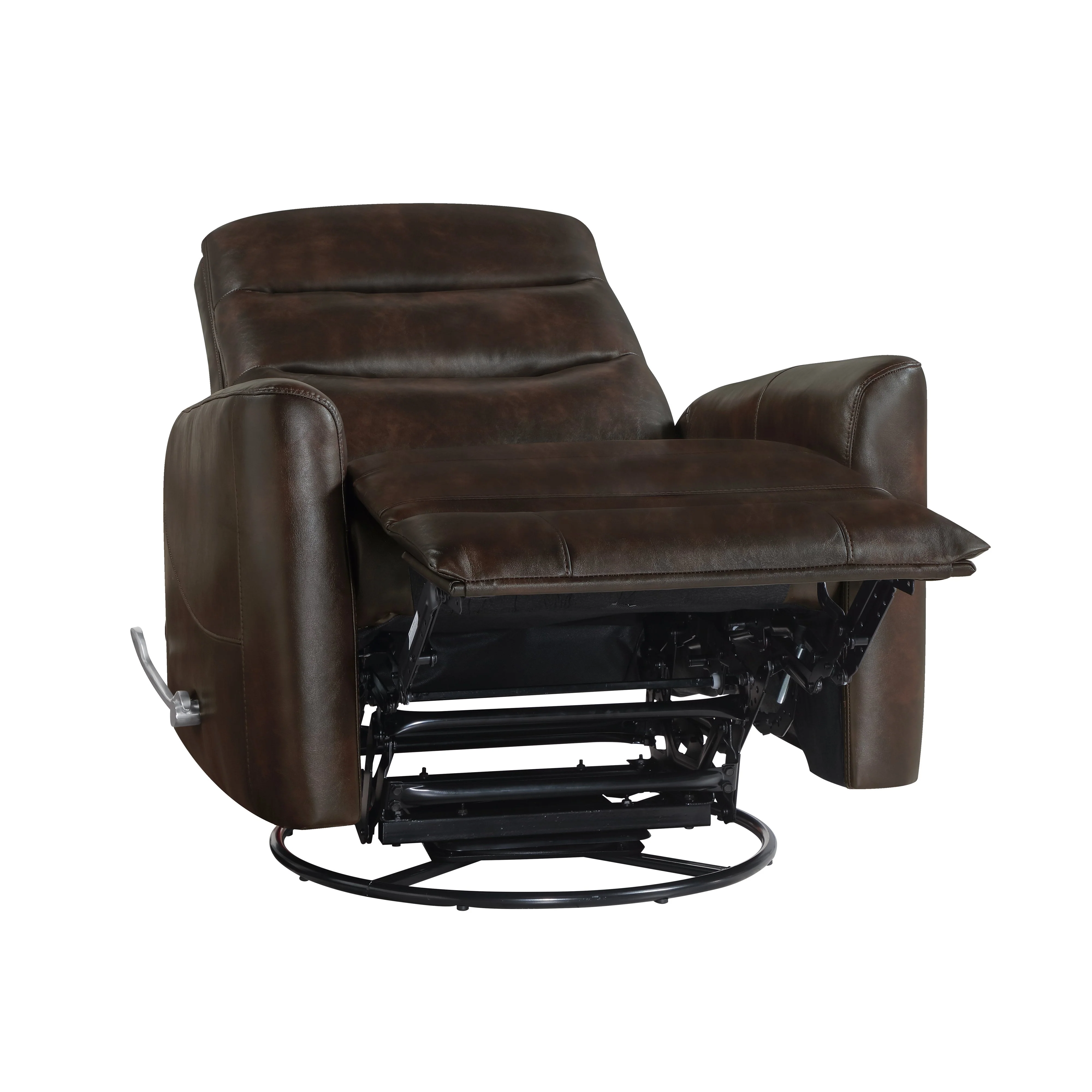 Takami Swivel Recliner-Brown Vegan Leather - Image 3