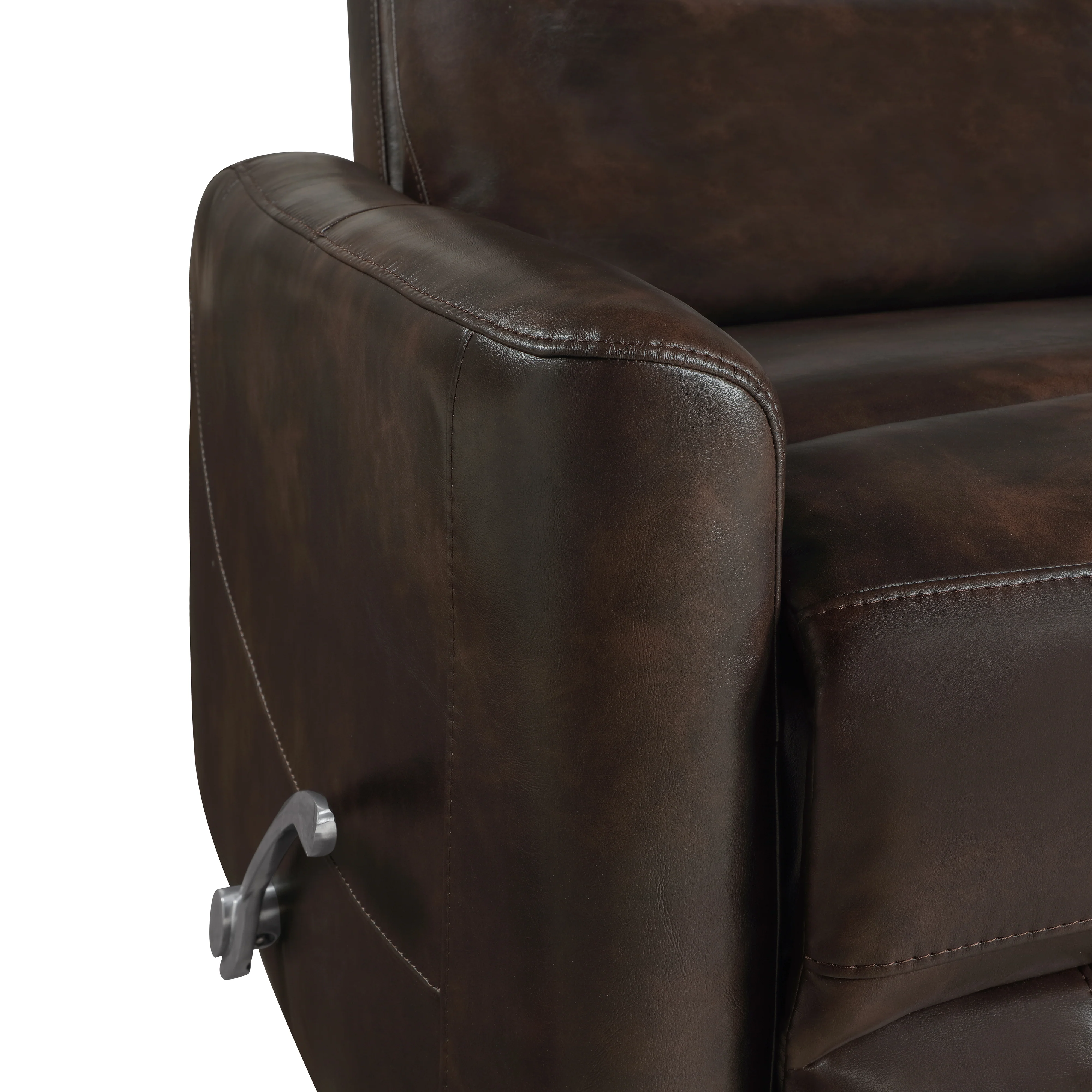 Takami Swivel Recliner-Brown Vegan Leather - Image 6