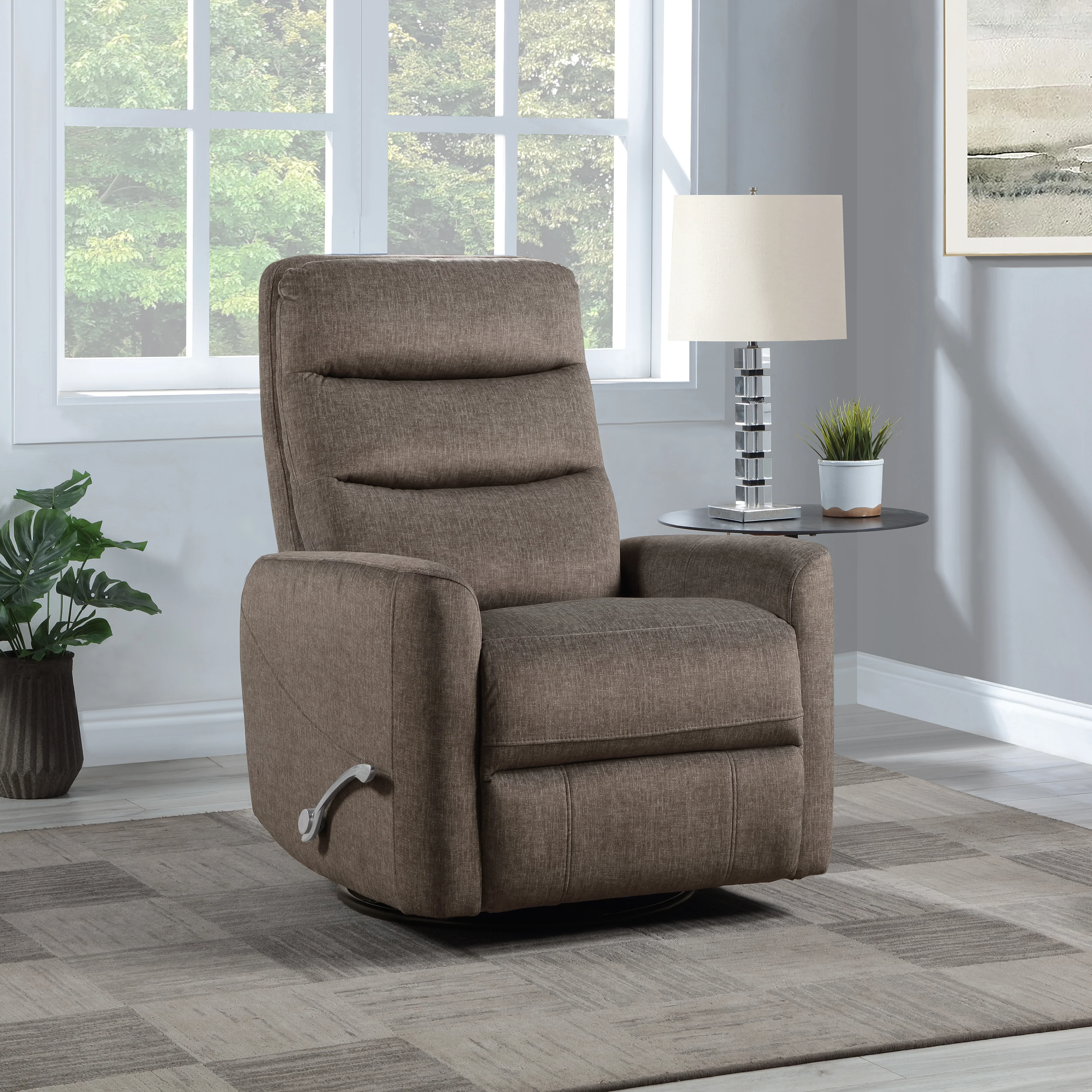 Takami Swivel Recliner-Chocolate Poly - Image 7