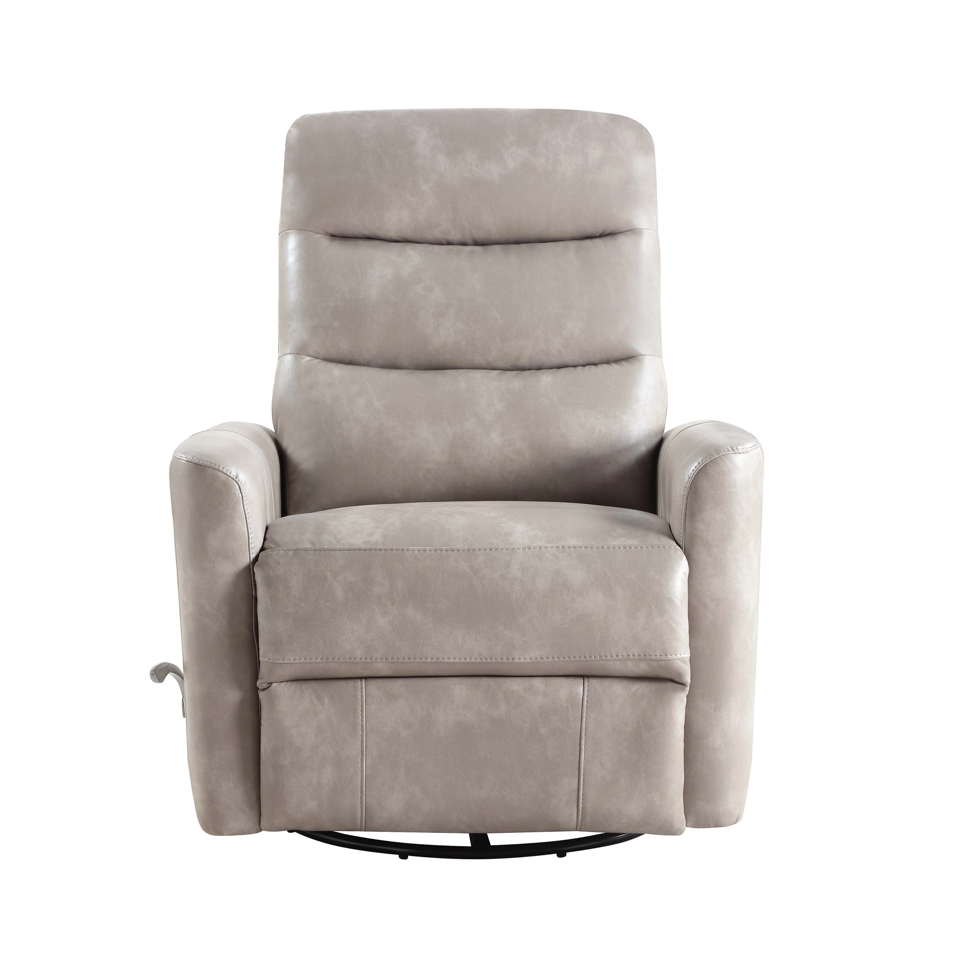 Takami Swivel Recliner-Gray Vegan Leather - Image 2