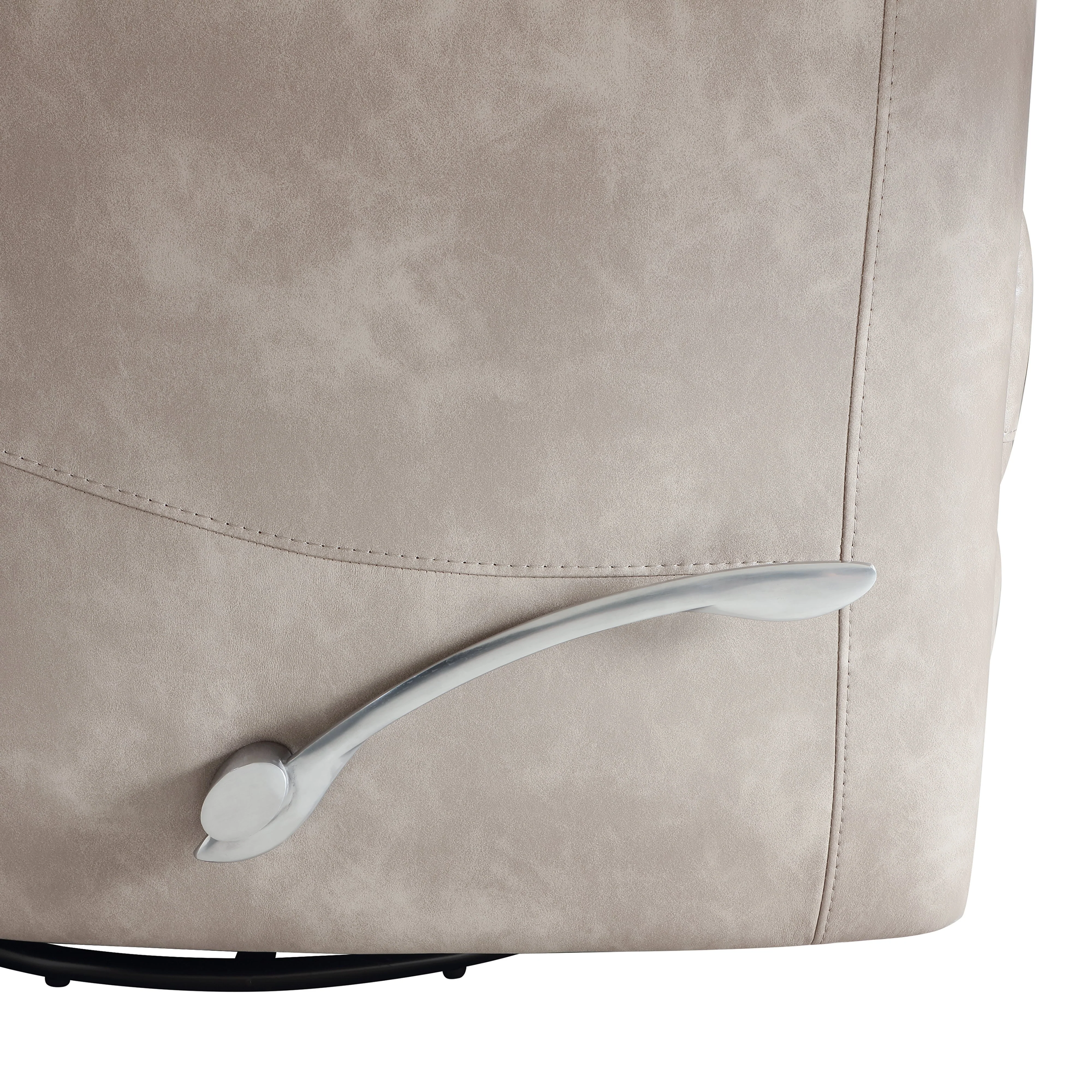 Takami Swivel Recliner-Gray Vegan Leather - Image 5