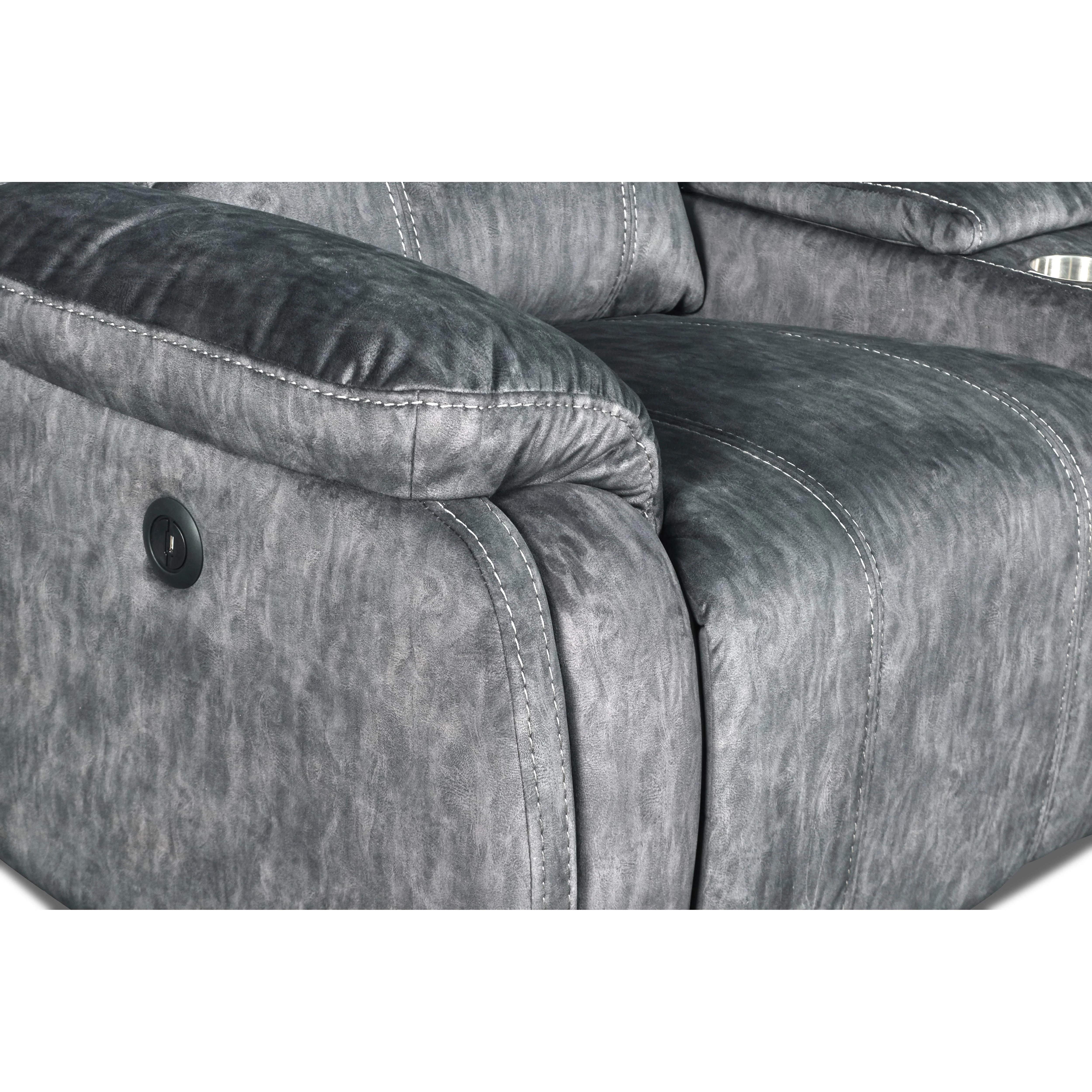 TANGO CONSOLE LOVESEAT W/SPEAKER & PWR FR-SHADOW - Image 6