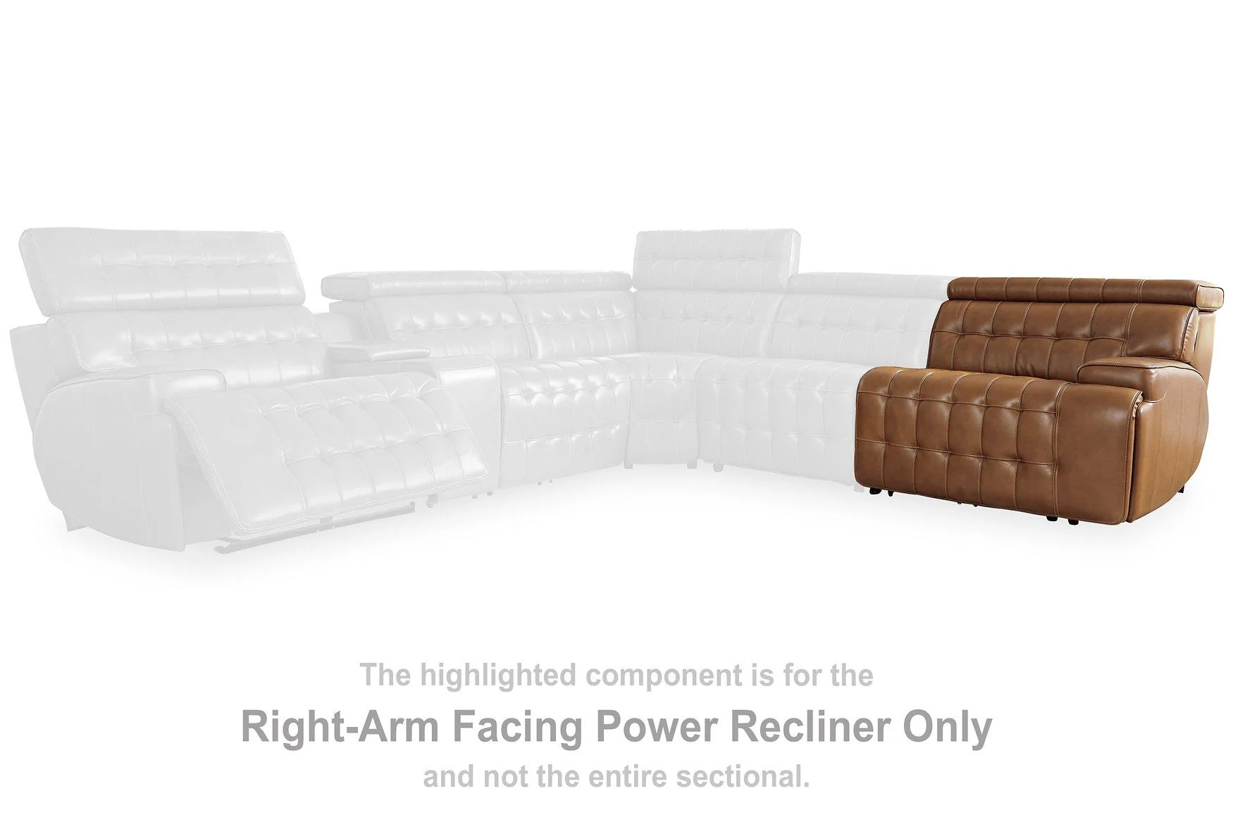 Temmpton Dual Power Leather Reclining Modular Loveseat with Console - Image 12