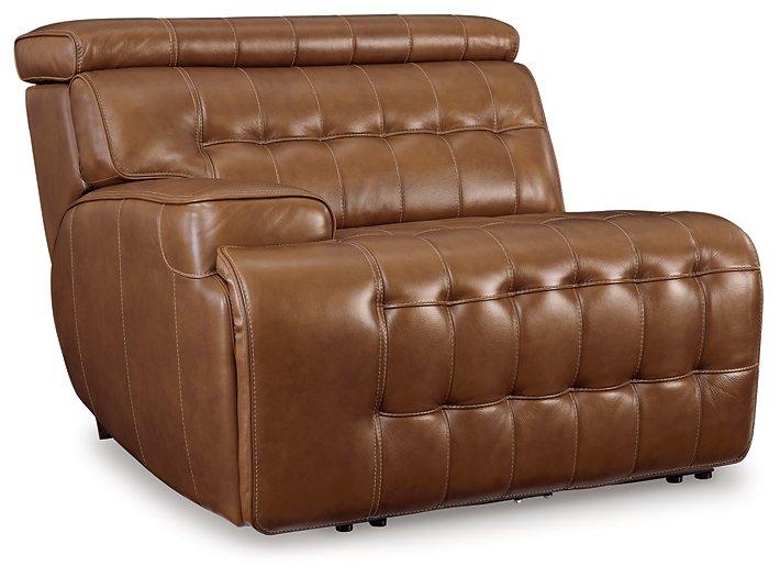 Temmpton Dual Power Leather Reclining Modular Loveseat with Console - Image 7