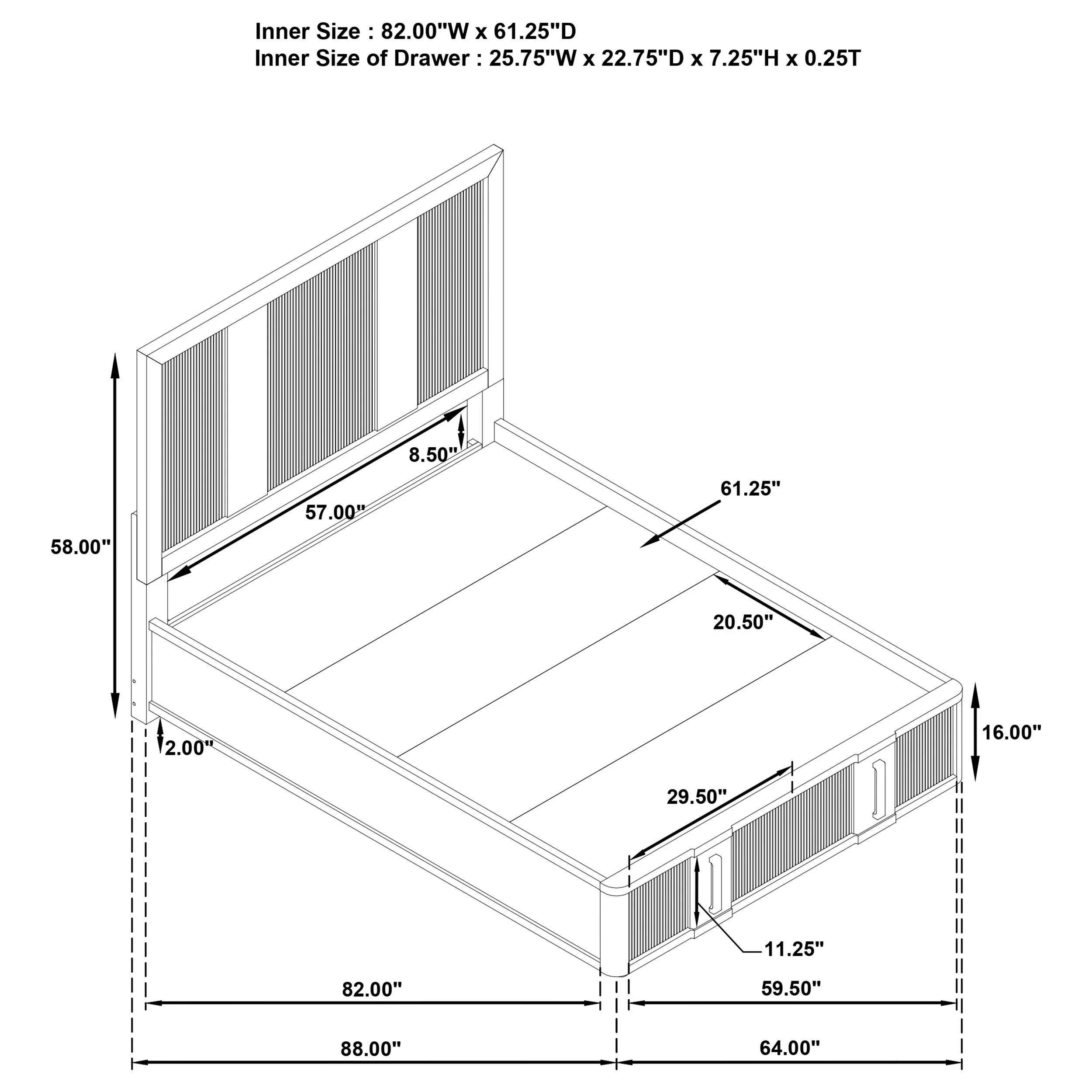 Terrace Panel Platform Storage Bed - Image 7