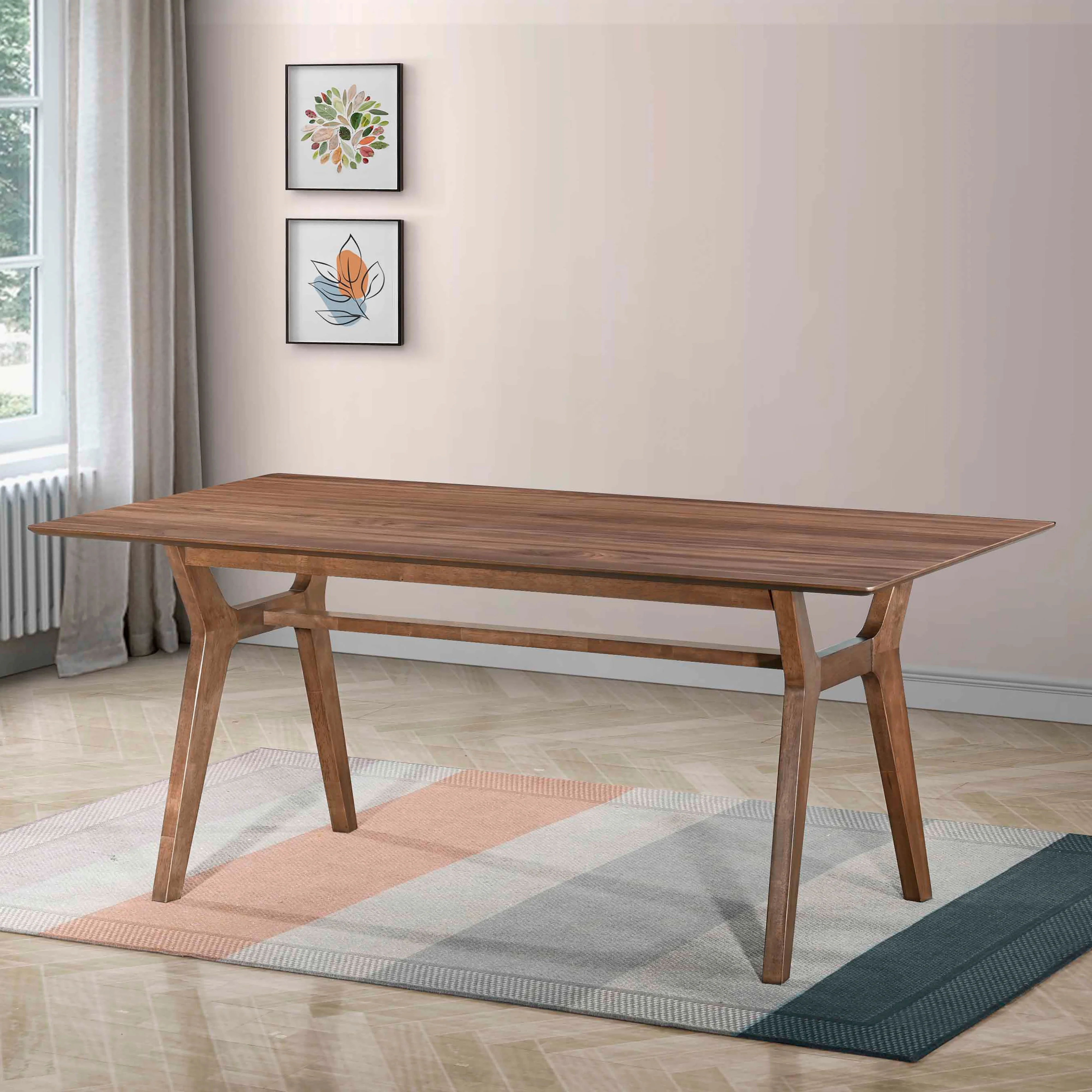 Thea 70" Rectangular Dining Table-Walnut - Image 6