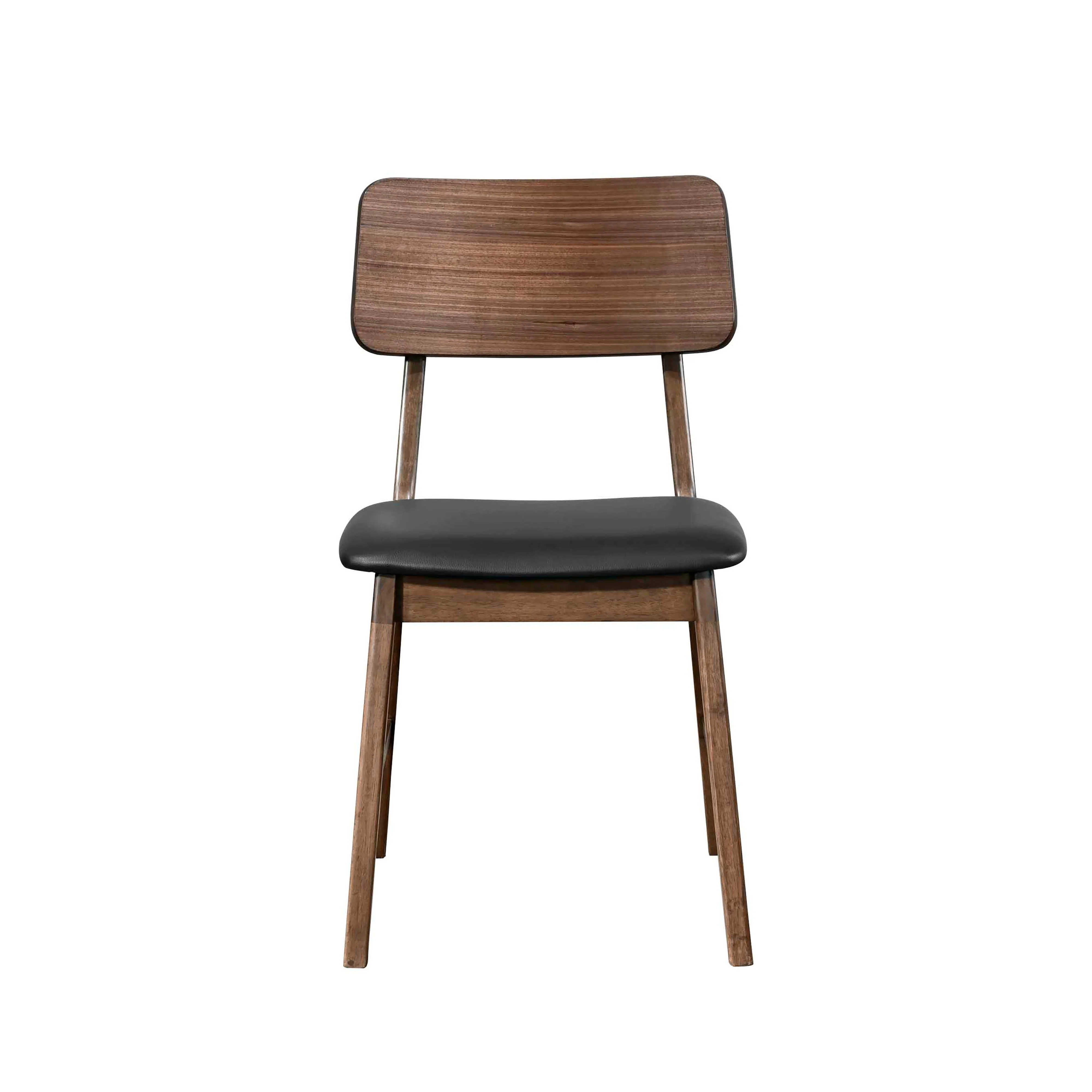 Thea Wood Back Side Chair W/Black Seat (2 Per Carton)-Walnut - Image 2