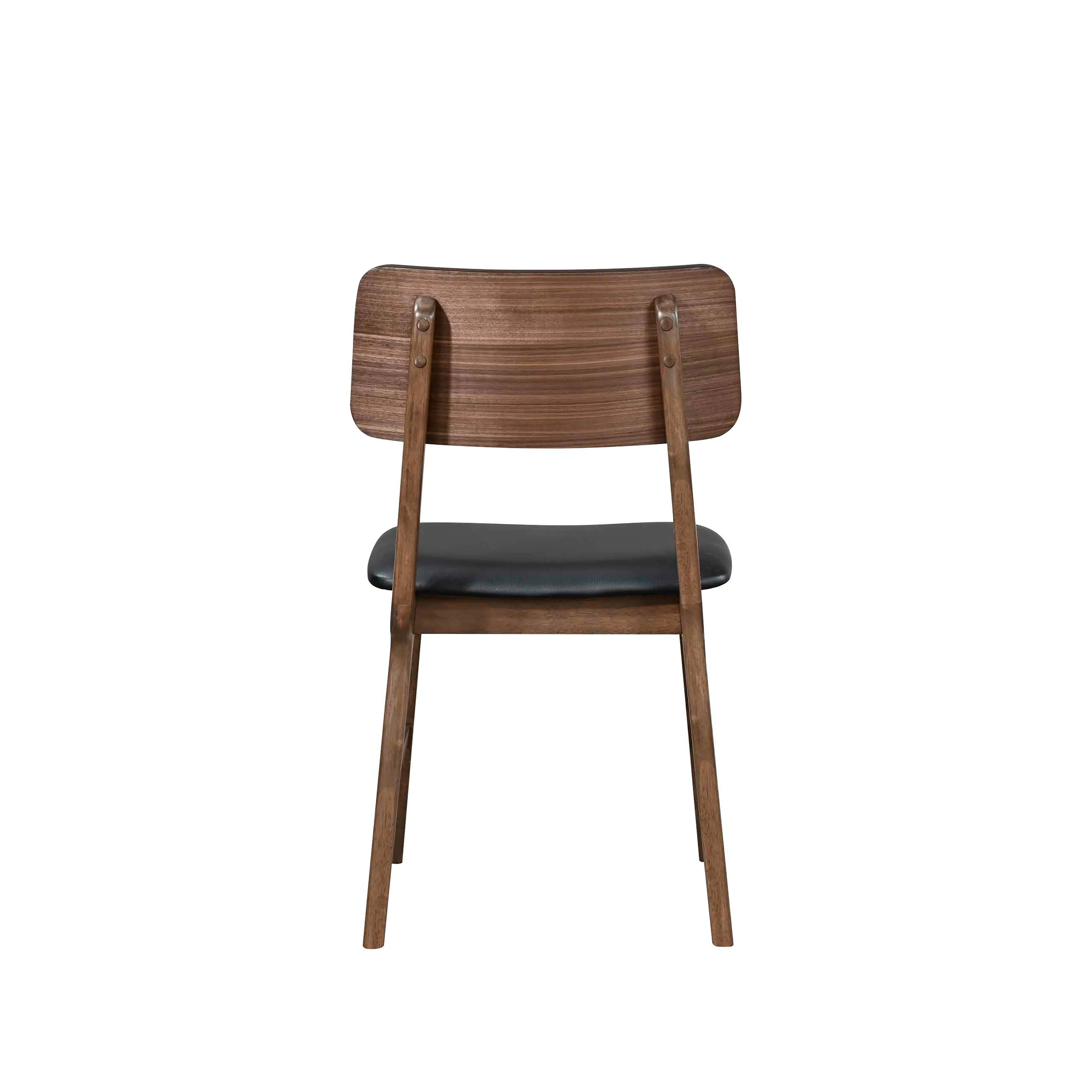 Thea Wood Back Side Chair W/Black Seat (2 Per Carton)-Walnut - Image 4