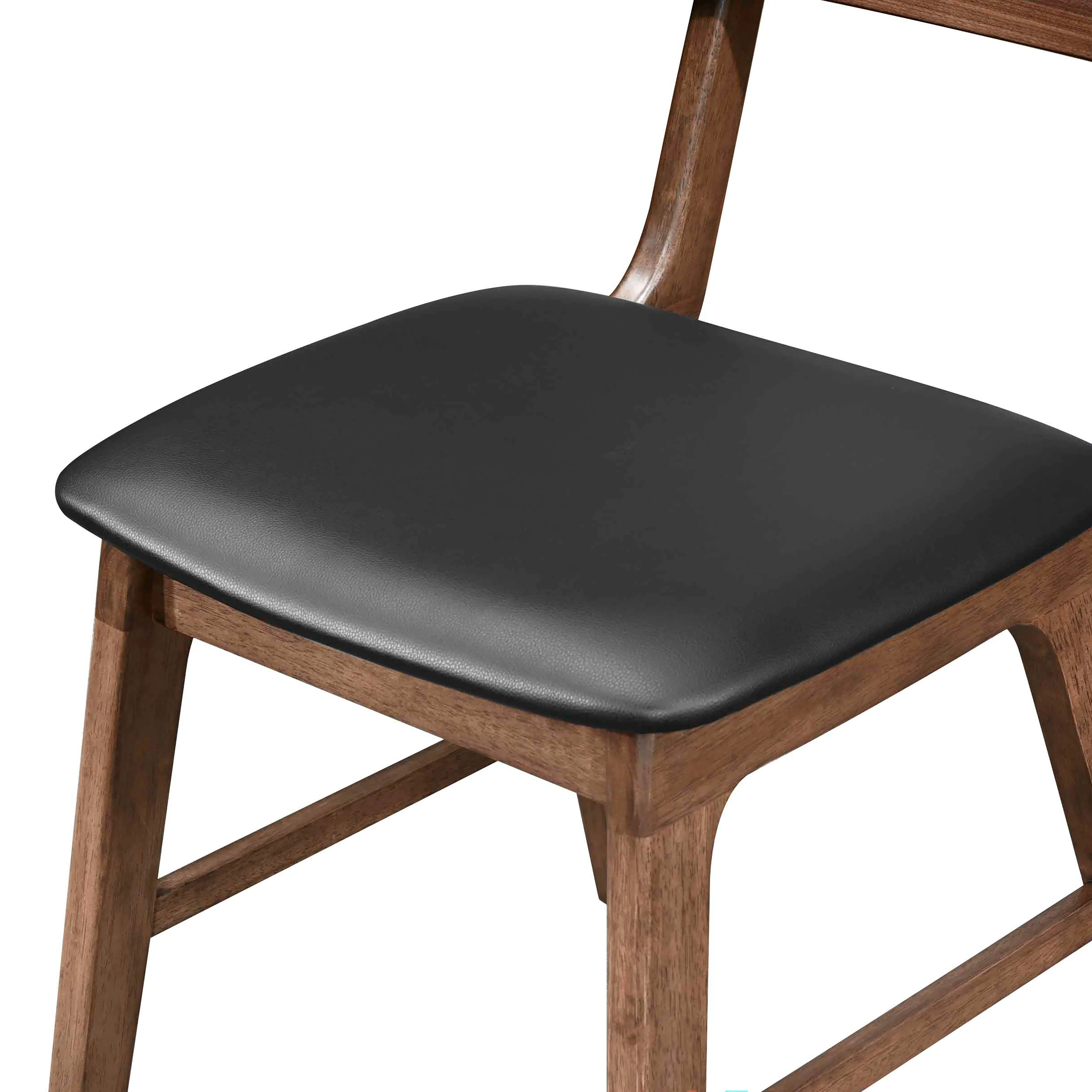 Thea Wood Back Side Chair W/Black Seat (2 Per Carton)-Walnut - Image 5