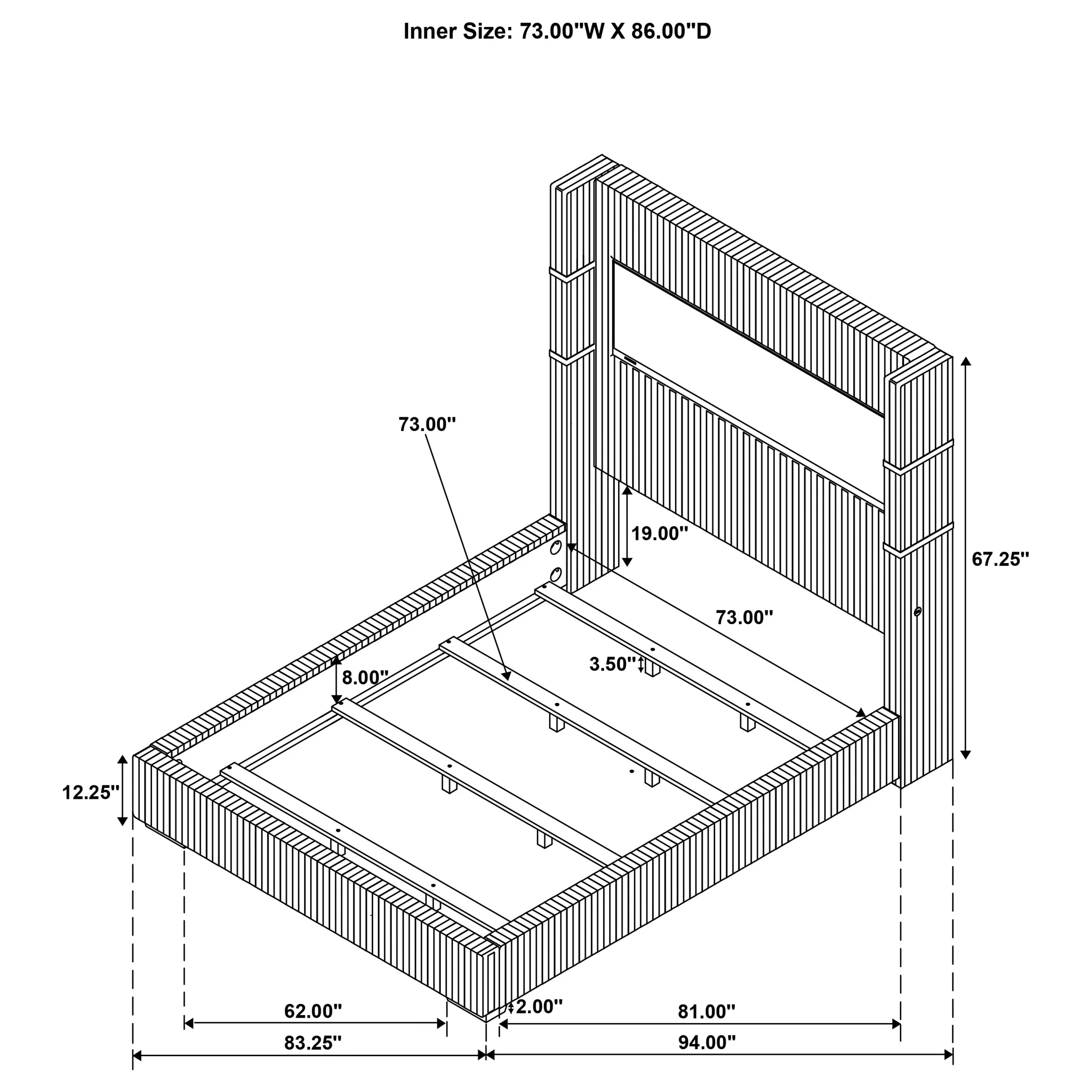 Tisdall Wingback Bed with Flame Visualizer - Image 44