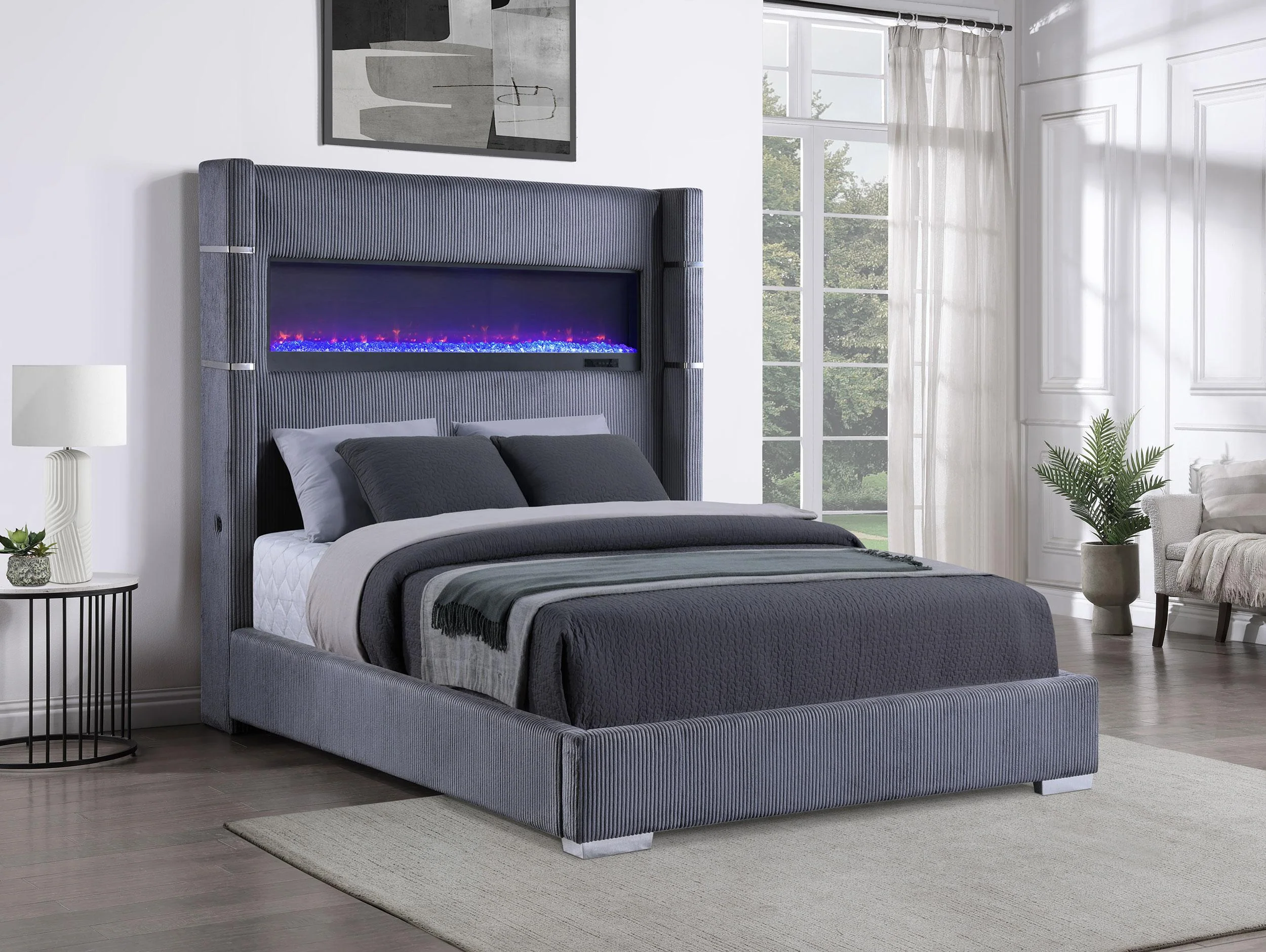 Tisdall Wingback Bed with Flame Visualizer - Image 46