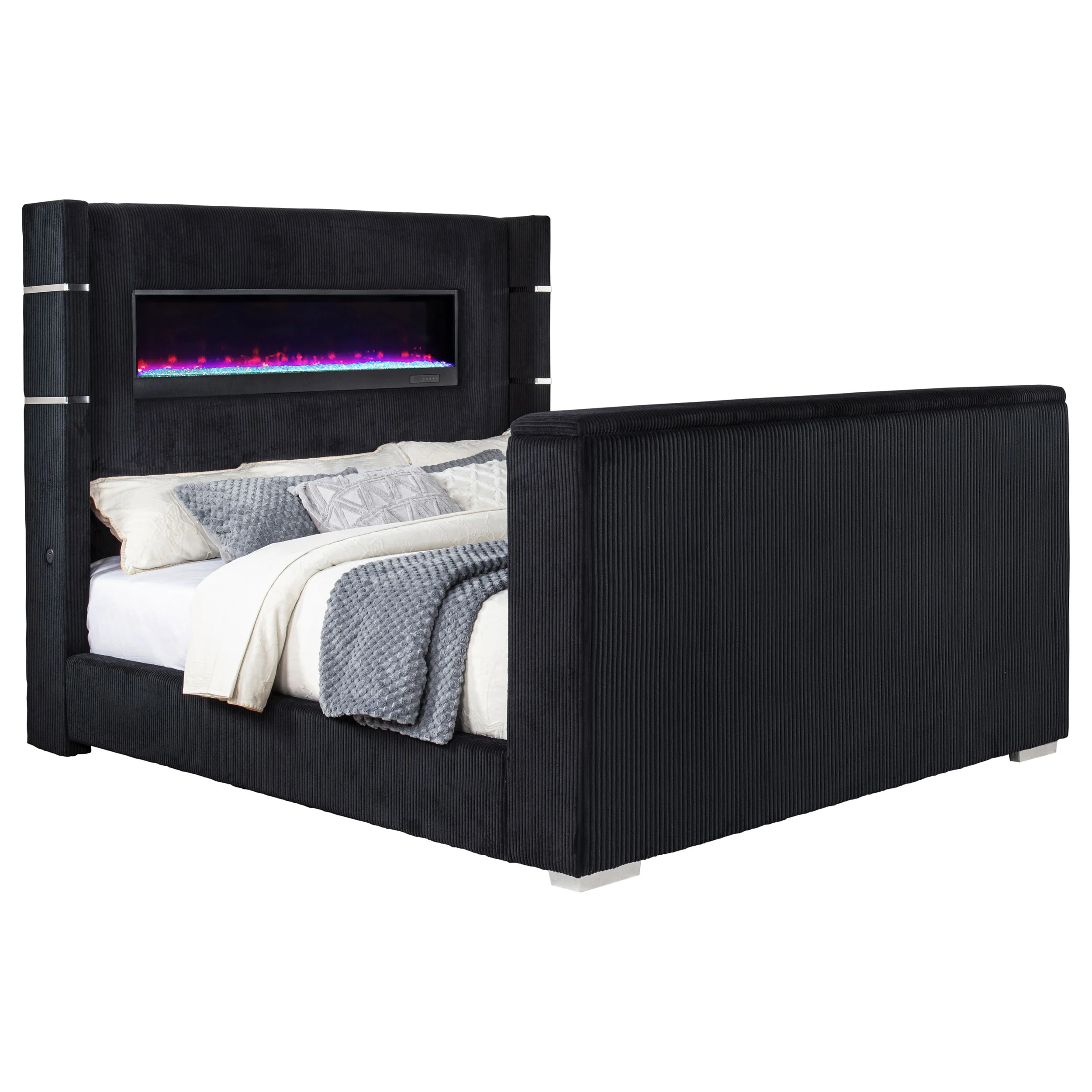 Tisdall Wingback TV Bed with Flame Visualizer - Image 31