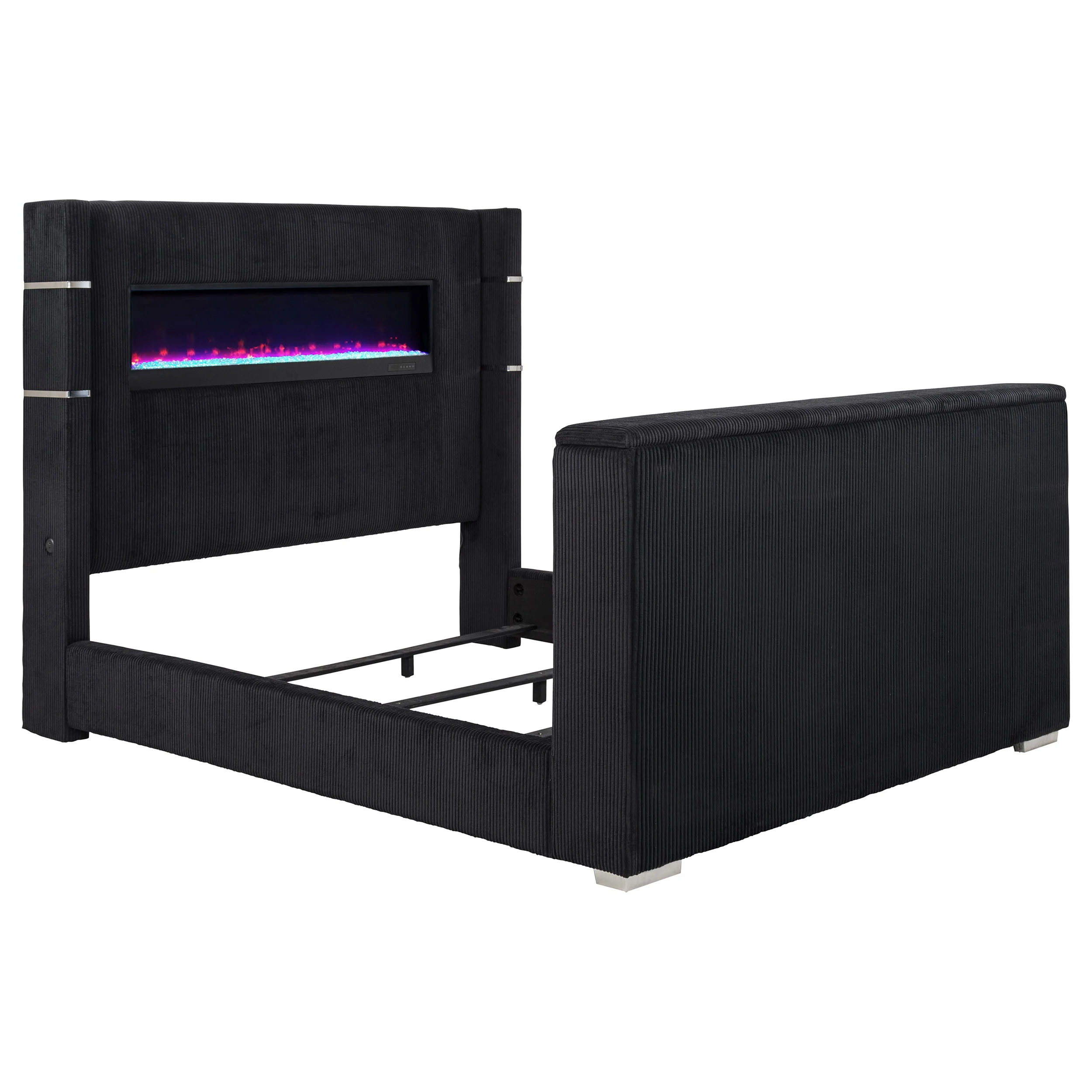Tisdall Wingback TV Bed with Flame Visualizer - Image 35