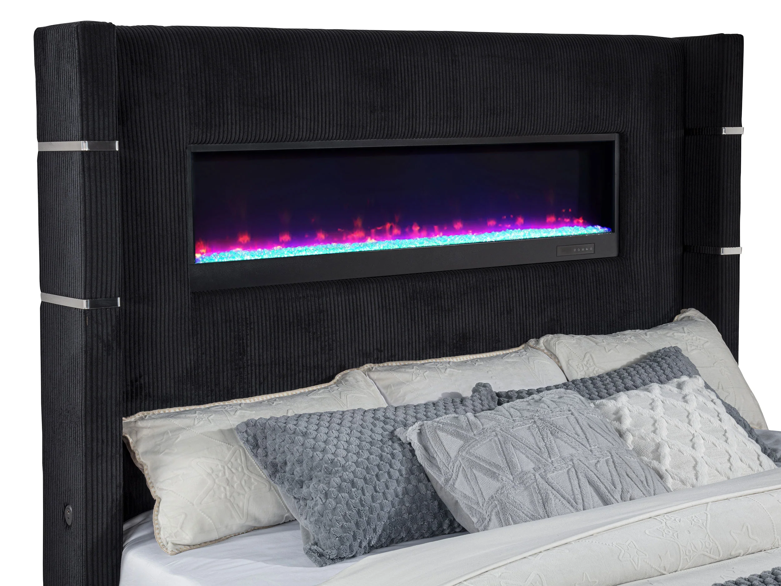 Tisdall Wingback TV Bed with Flame Visualizer - Image 39