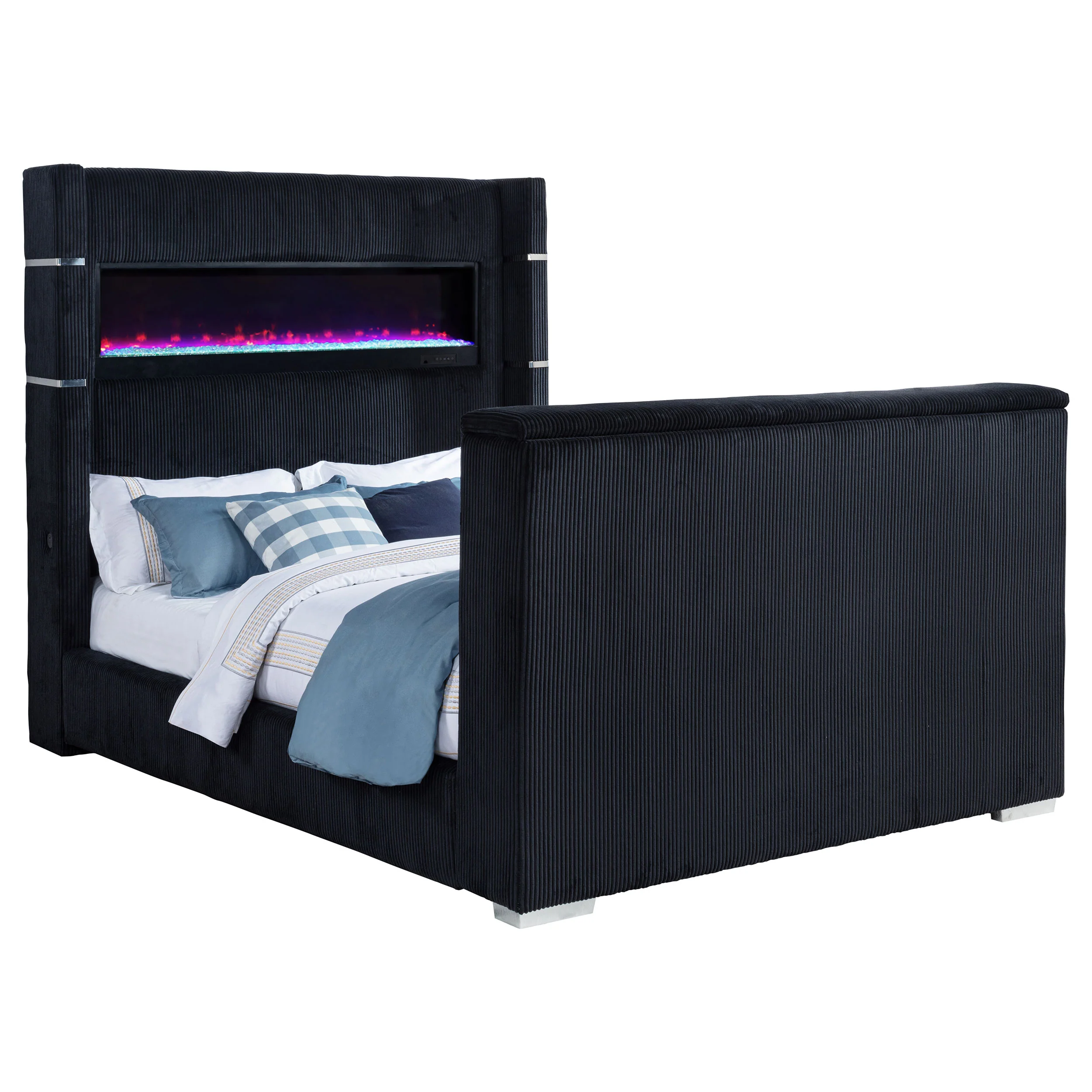 Tisdall Wingback TV Bed with Flame Visualizer - Image 4
