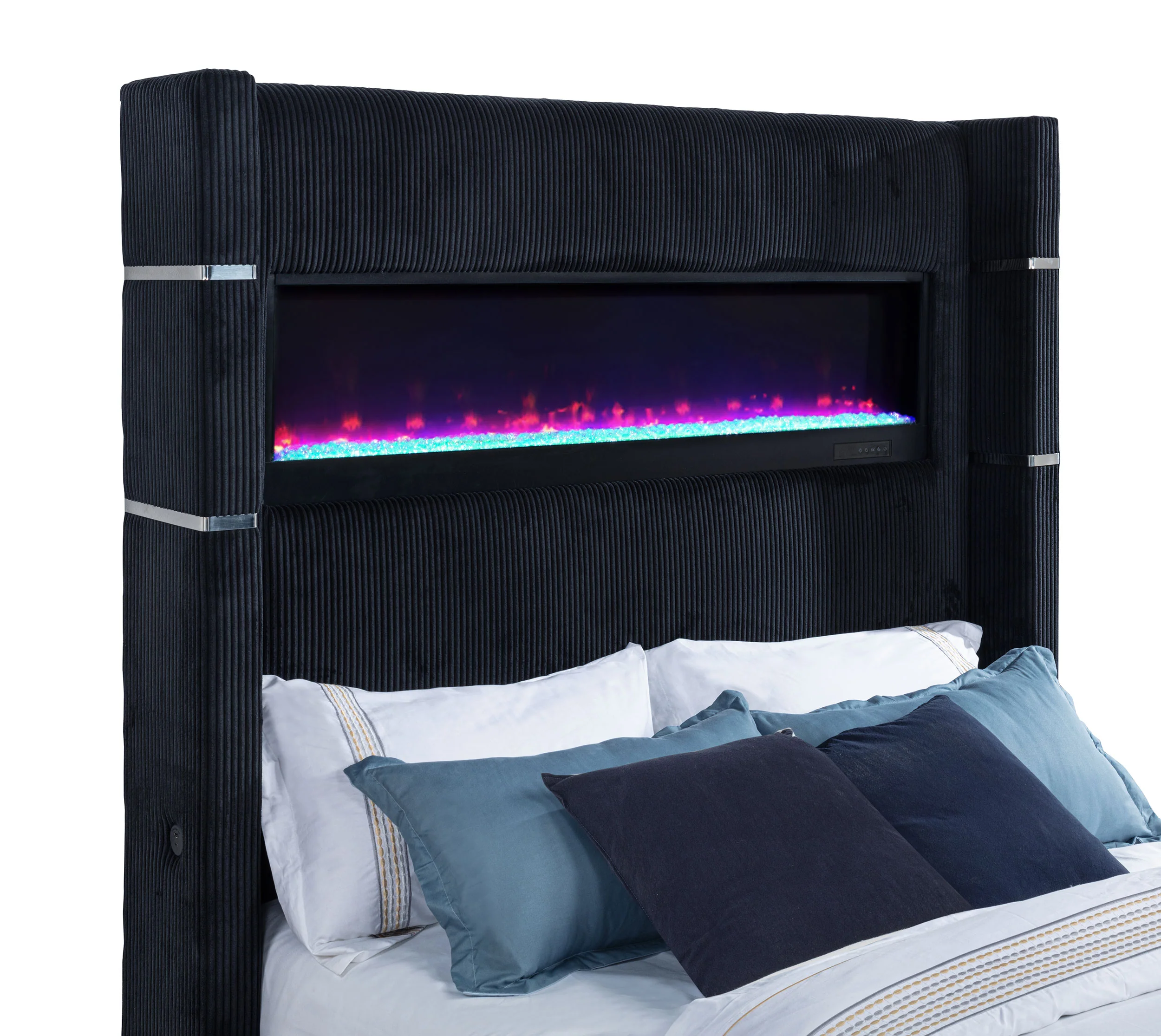 Tisdall Wingback TV Bed with Flame Visualizer - Image 9