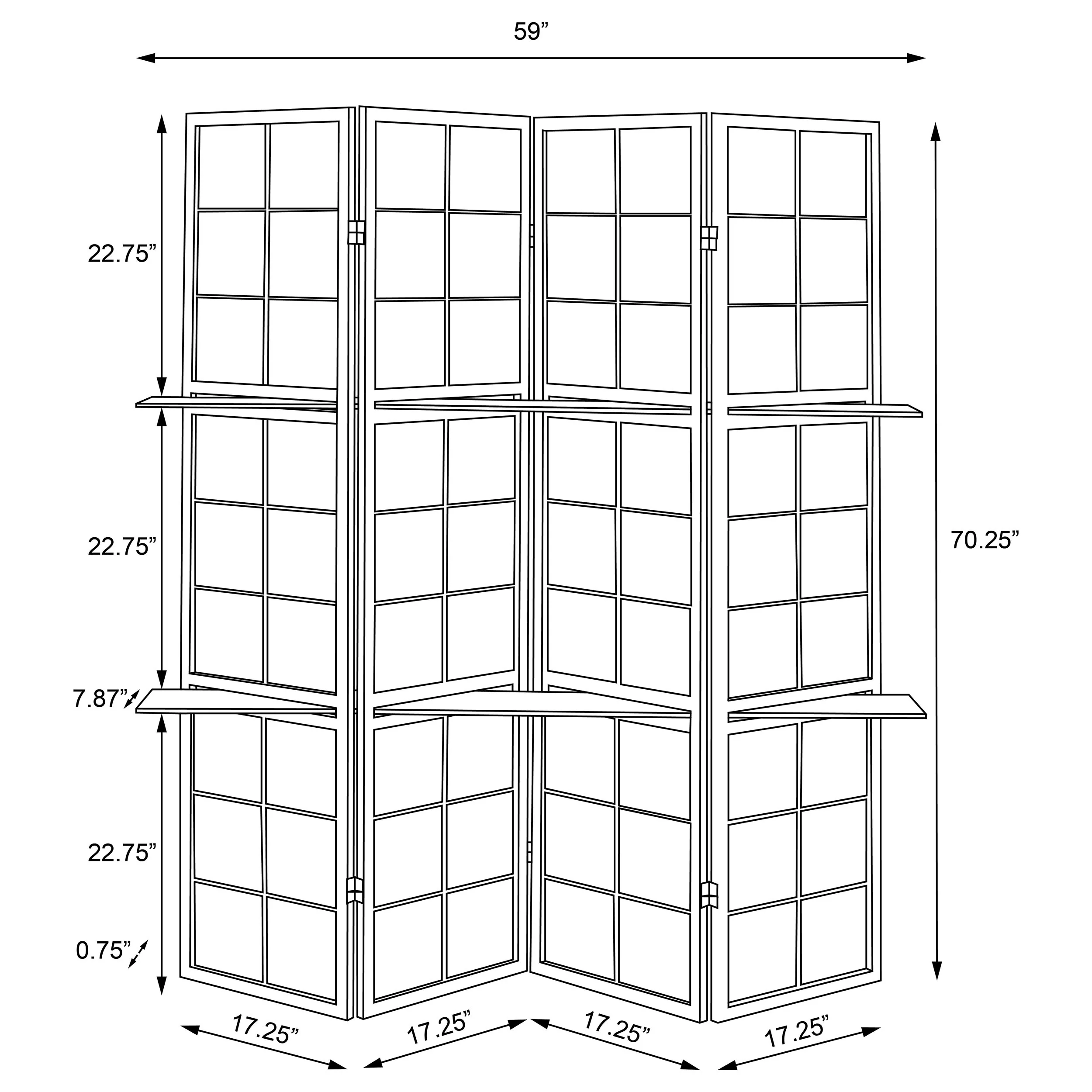 Iggy Four-Panel Room Divider - Image 7